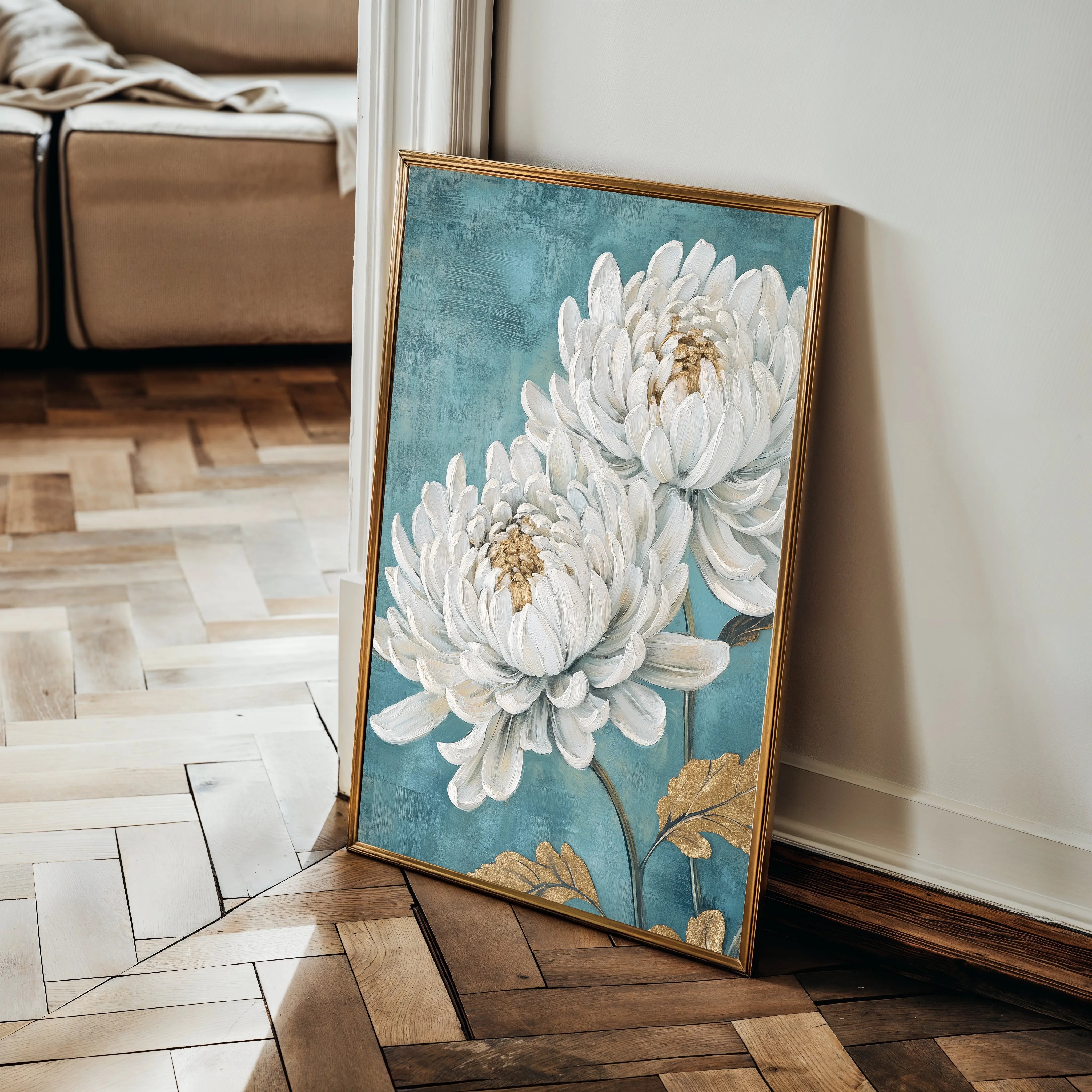 Floral 1561 Canvas Art 60 x 40 cm / Black