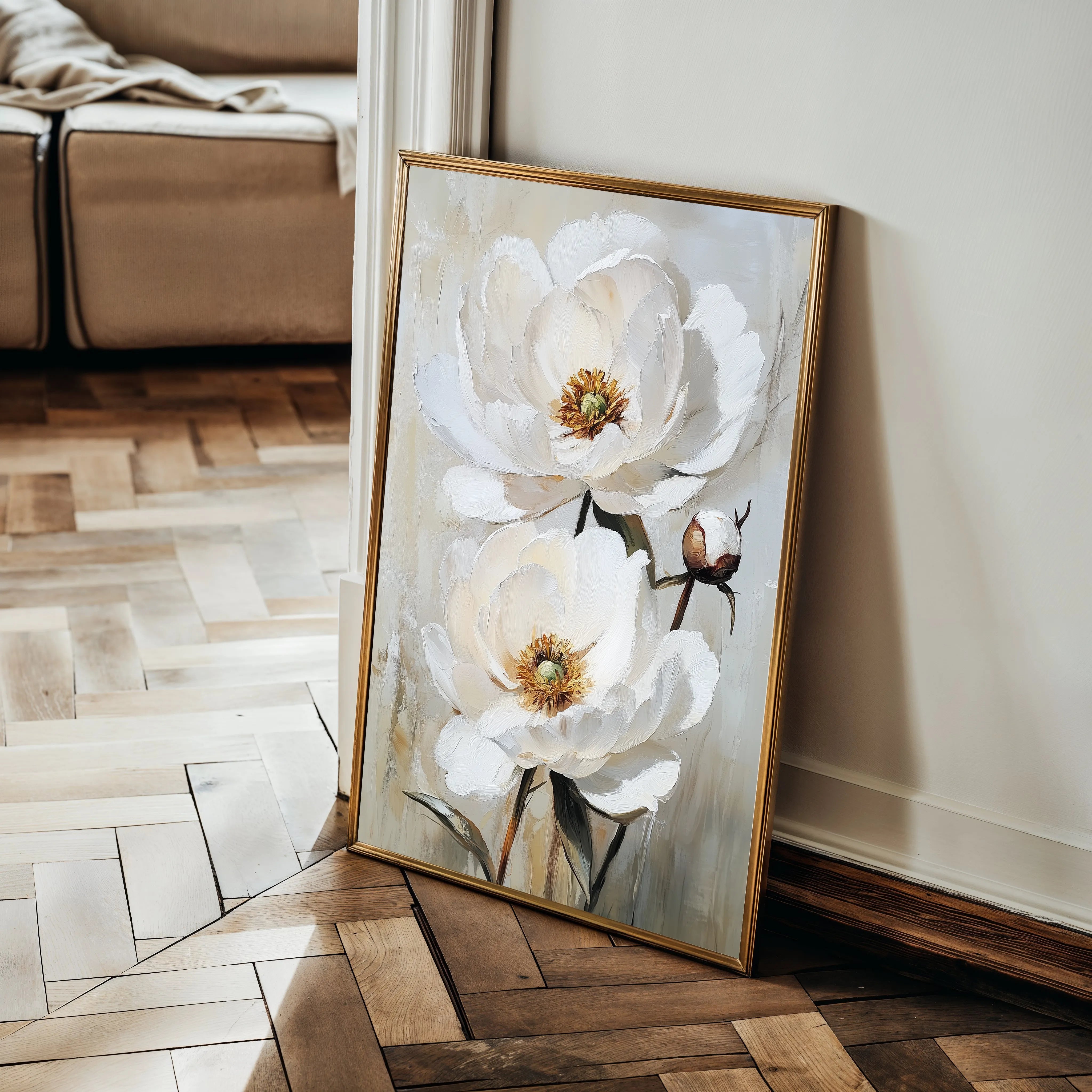 Floral 1562 Canvas Art 60 x 40 cm / Black