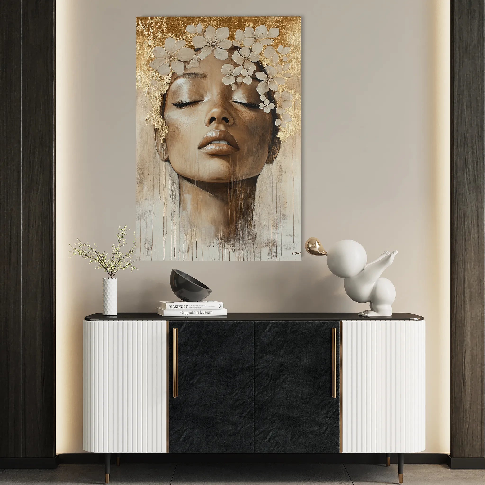 Portrait 159 Canvas Art 60 x 40 cm / Black