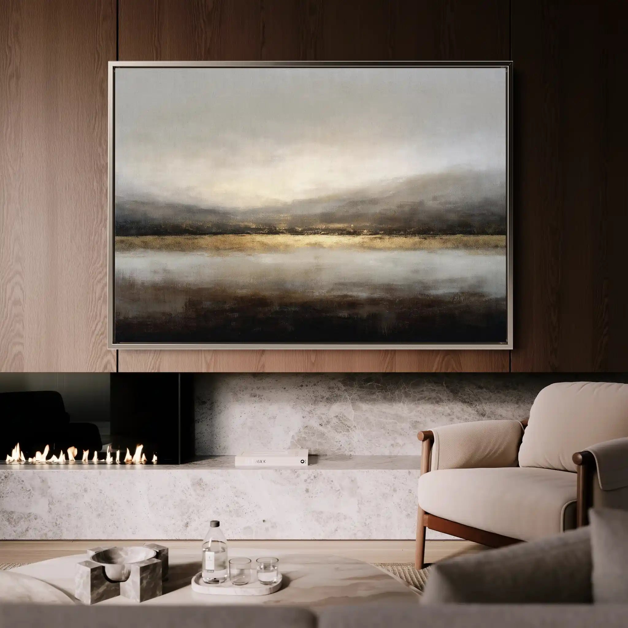 Abstract 1596 Canvas Art 60 x 40 cm / Black