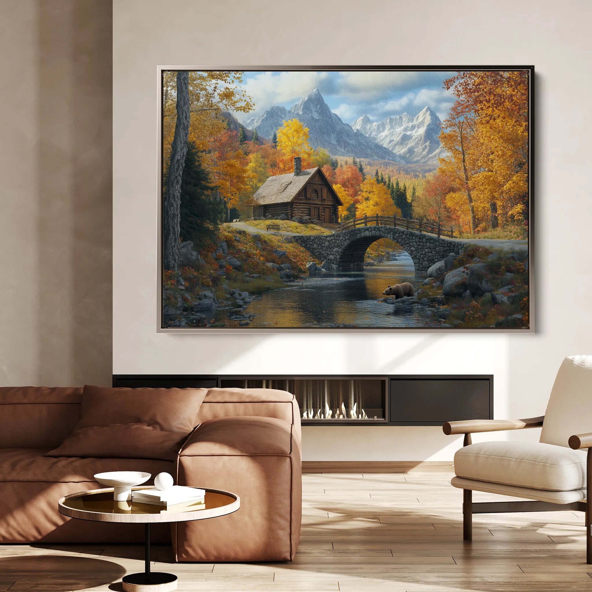 Landscape 160 Canvas Art 60 x 40 cm / Black