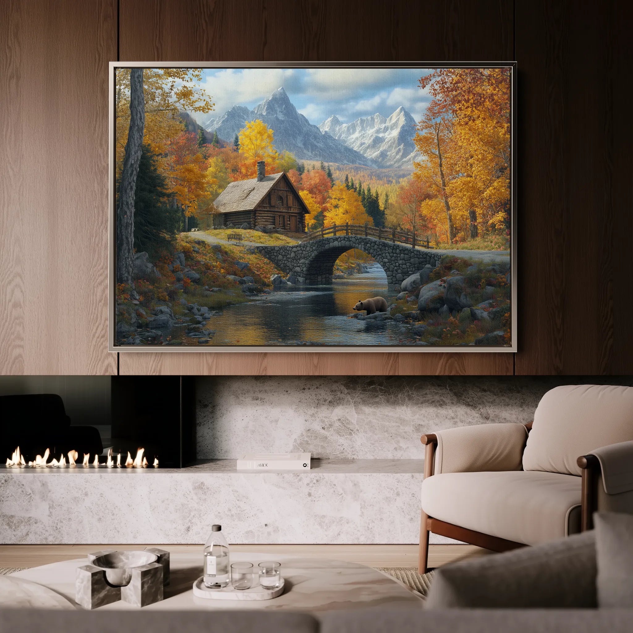 Landscape 160 Canvas Art 60 x 40 cm / Black