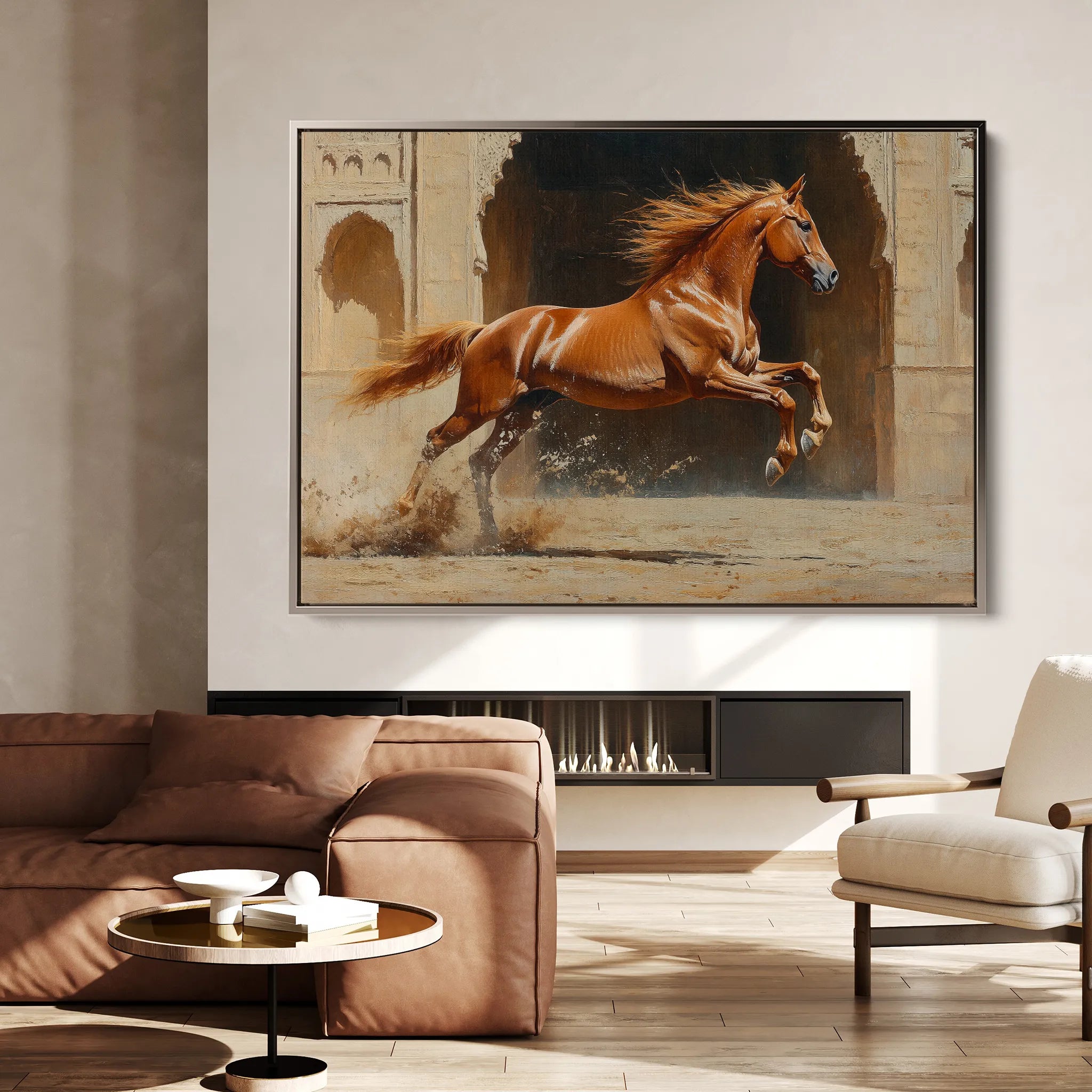 Horses 161 Canvas Art 60 x 40 cm / Black
