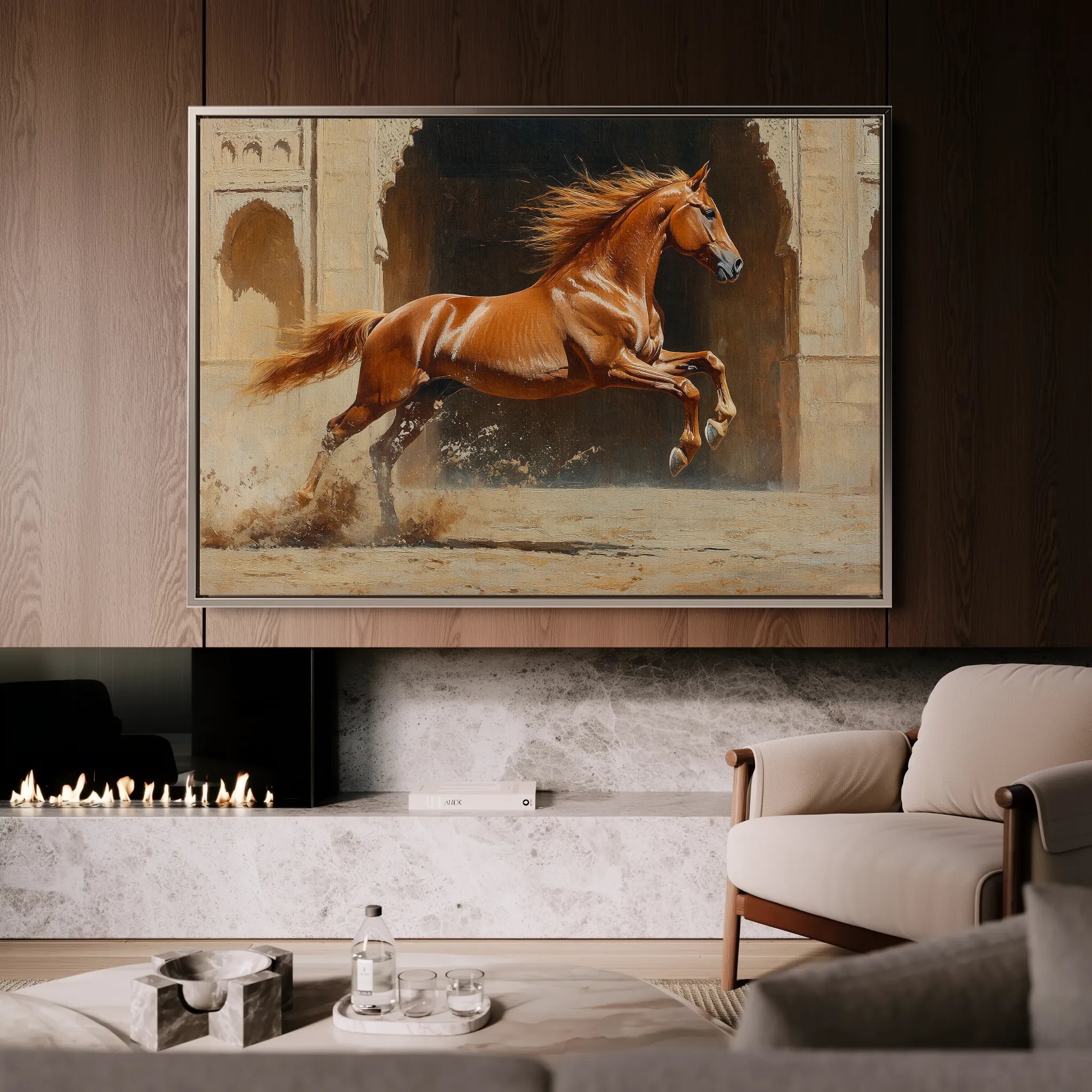 Horses 161 Canvas Art 60 x 40 cm / Black