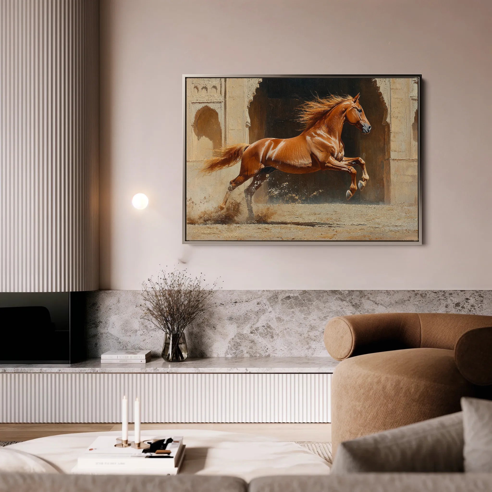 Horses 161 Canvas Art 60 x 40 cm / Black