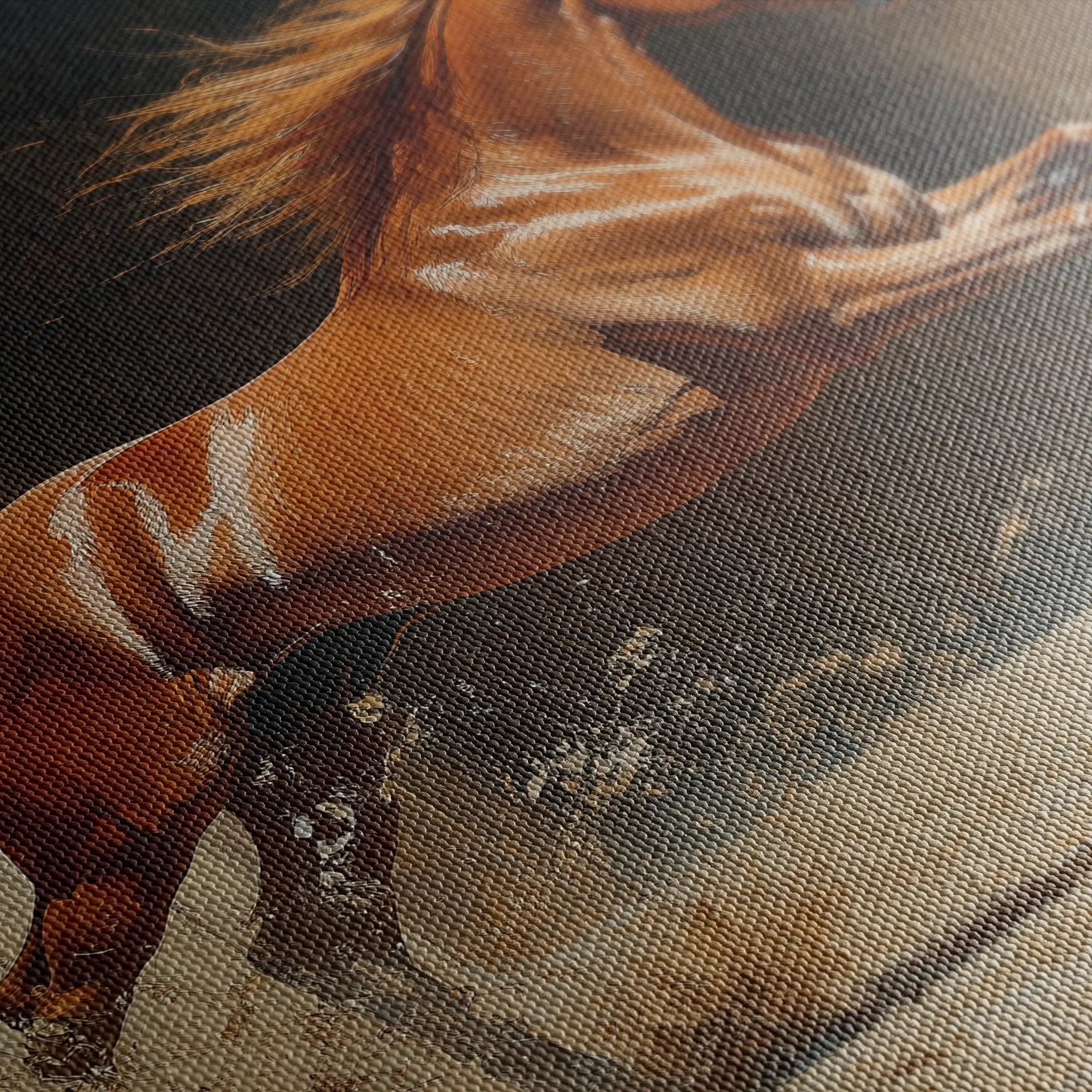 Horses 161 Canvas Art 60 x 40 cm / Black