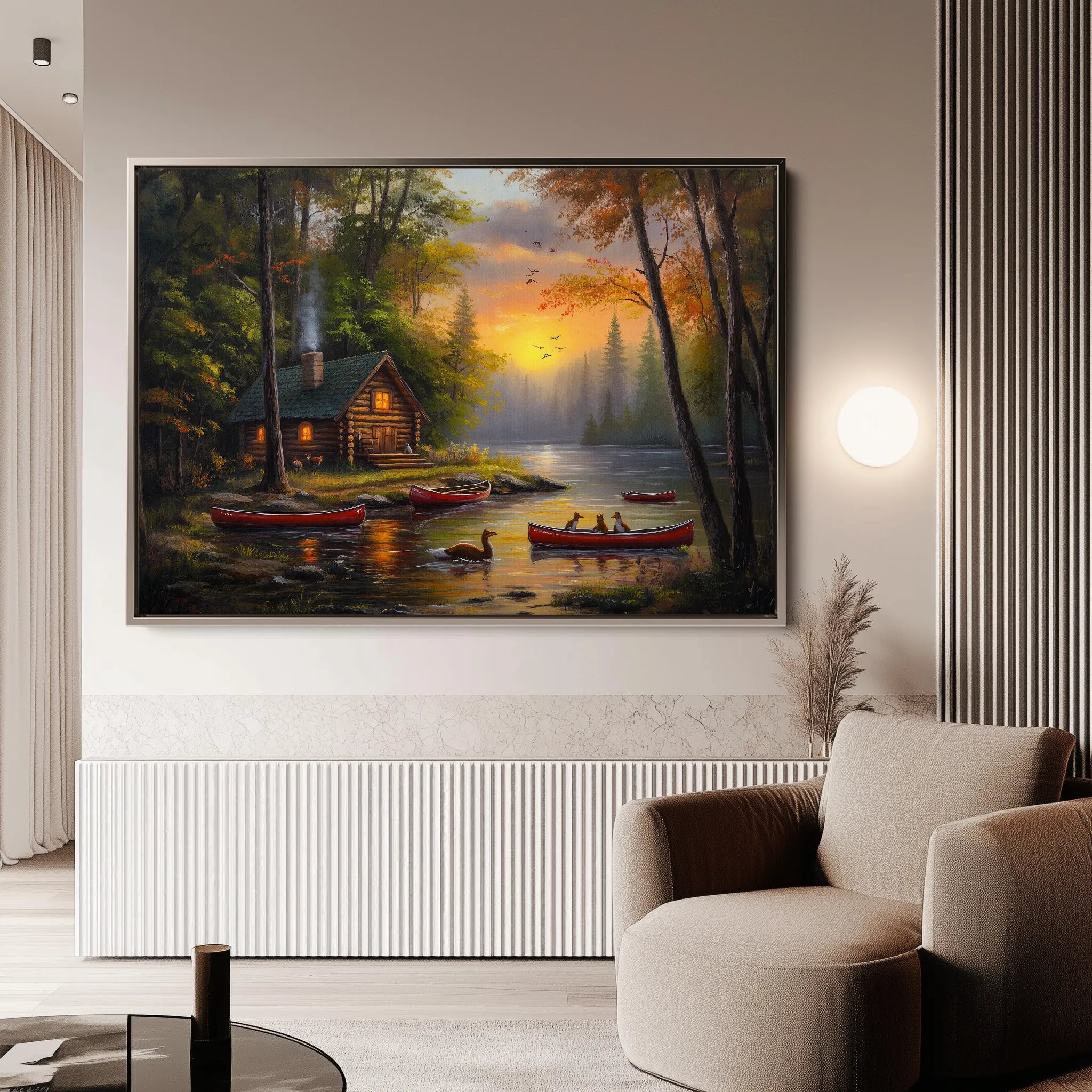 Landscape 161 Canvas Art 60 x 40 cm / Black