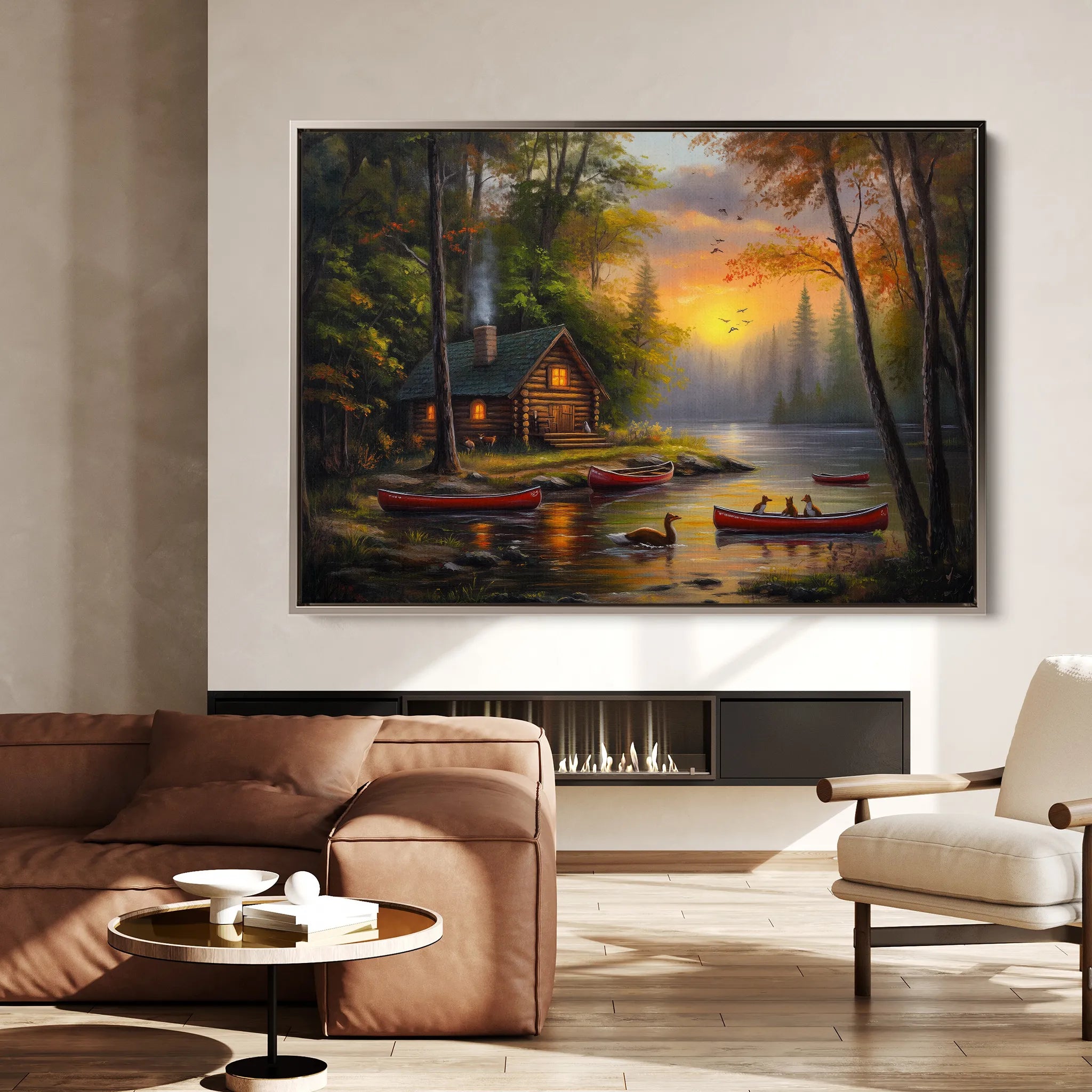 Landscape 161 Canvas Art 60 x 40 cm / Black