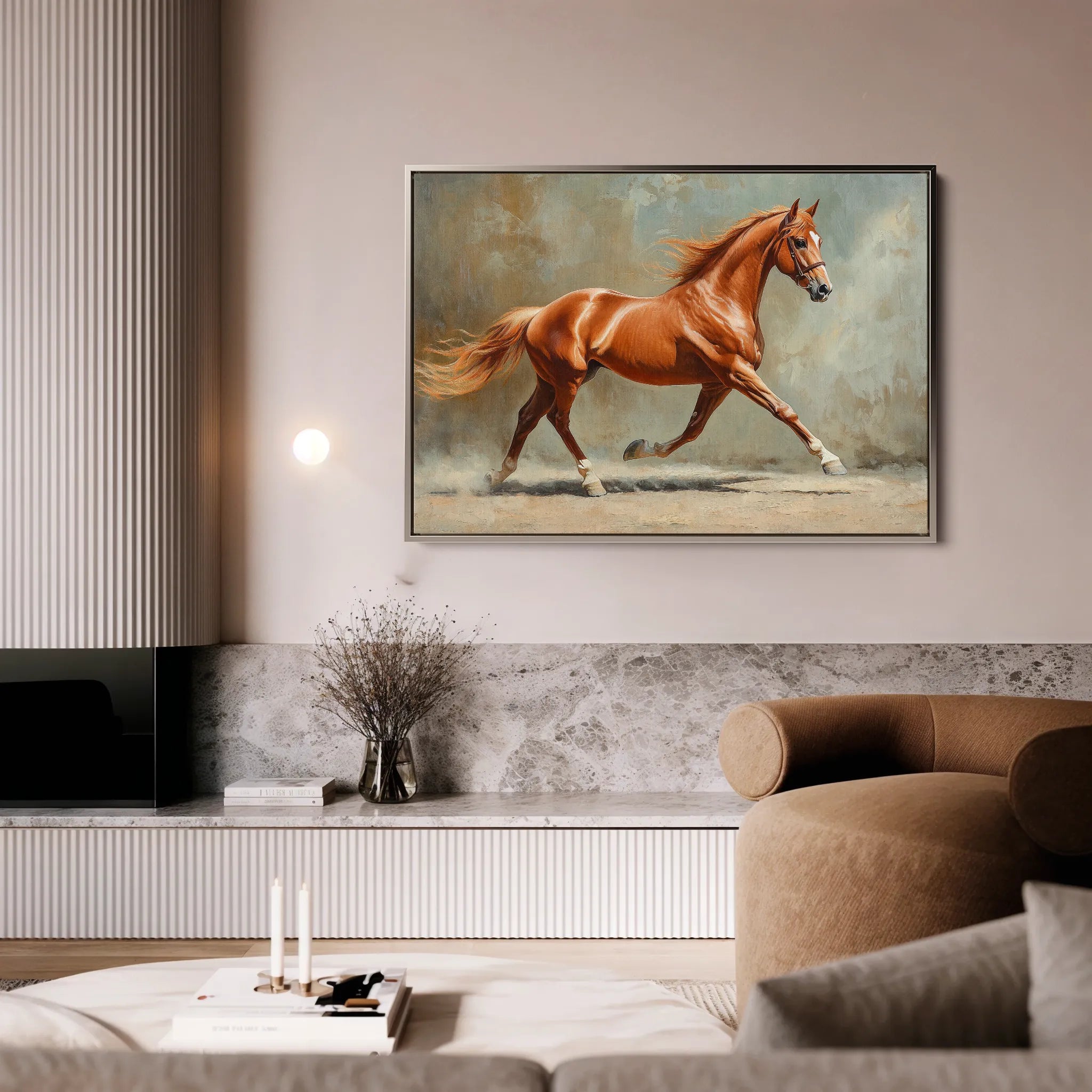 Horses 162 Canvas Art 60 x 40 cm / Black