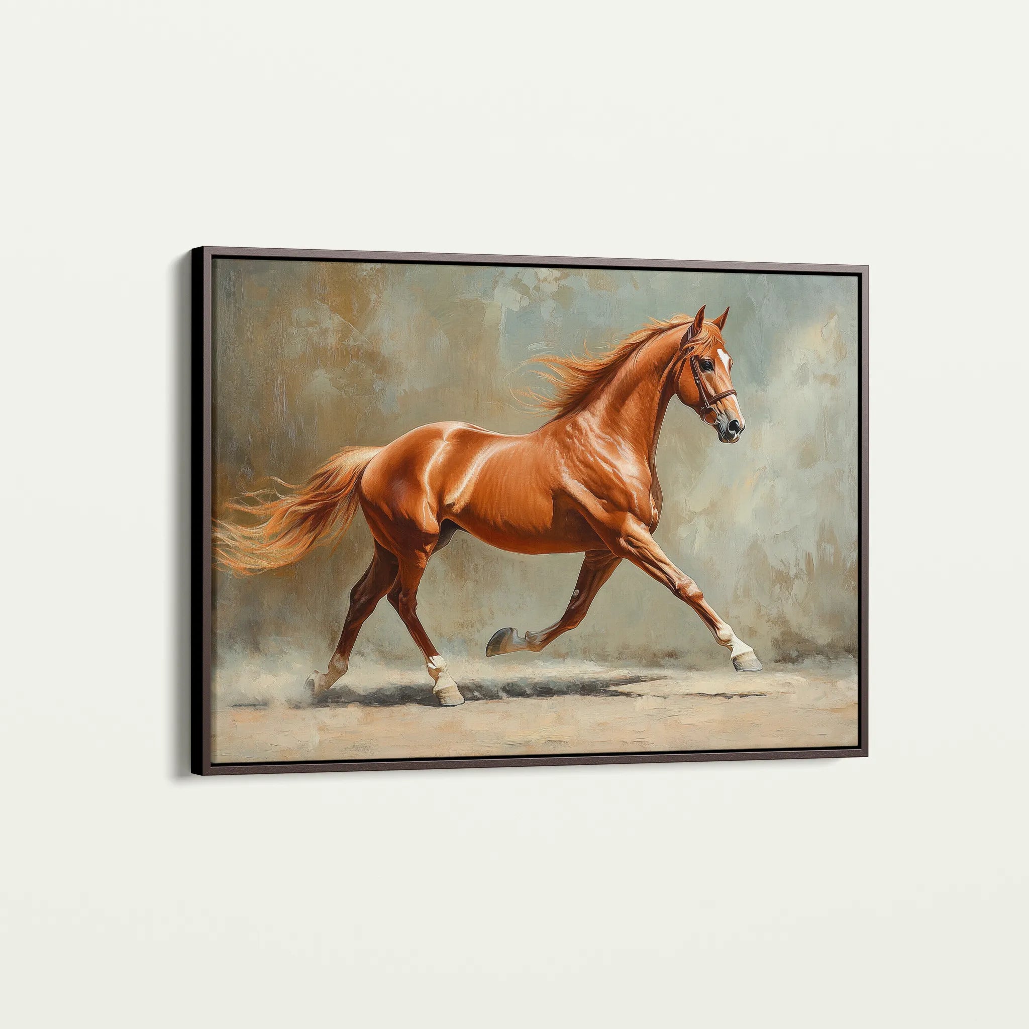 Horses 162 Canvas Art 60 x 40 cm / Black