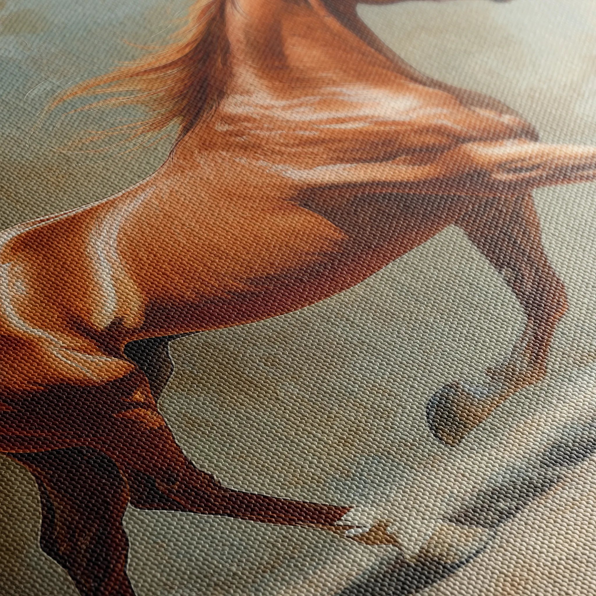 Horses 162 Canvas Art 60 x 40 cm / Black
