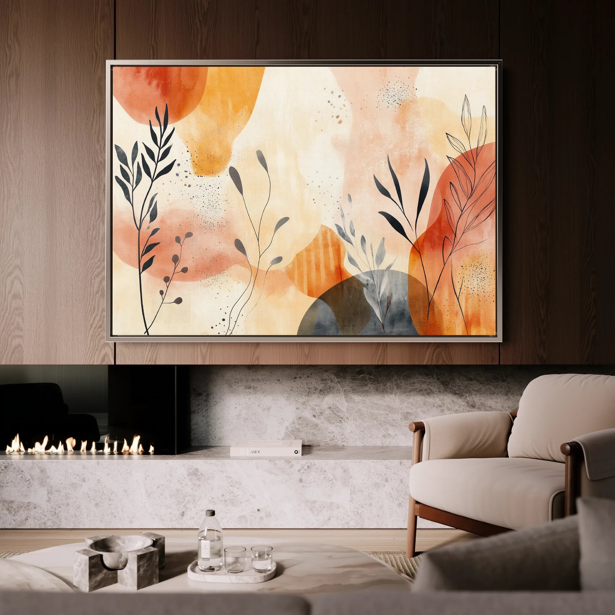 Boho 163 Canvas Art 60 x 40 cm / Black