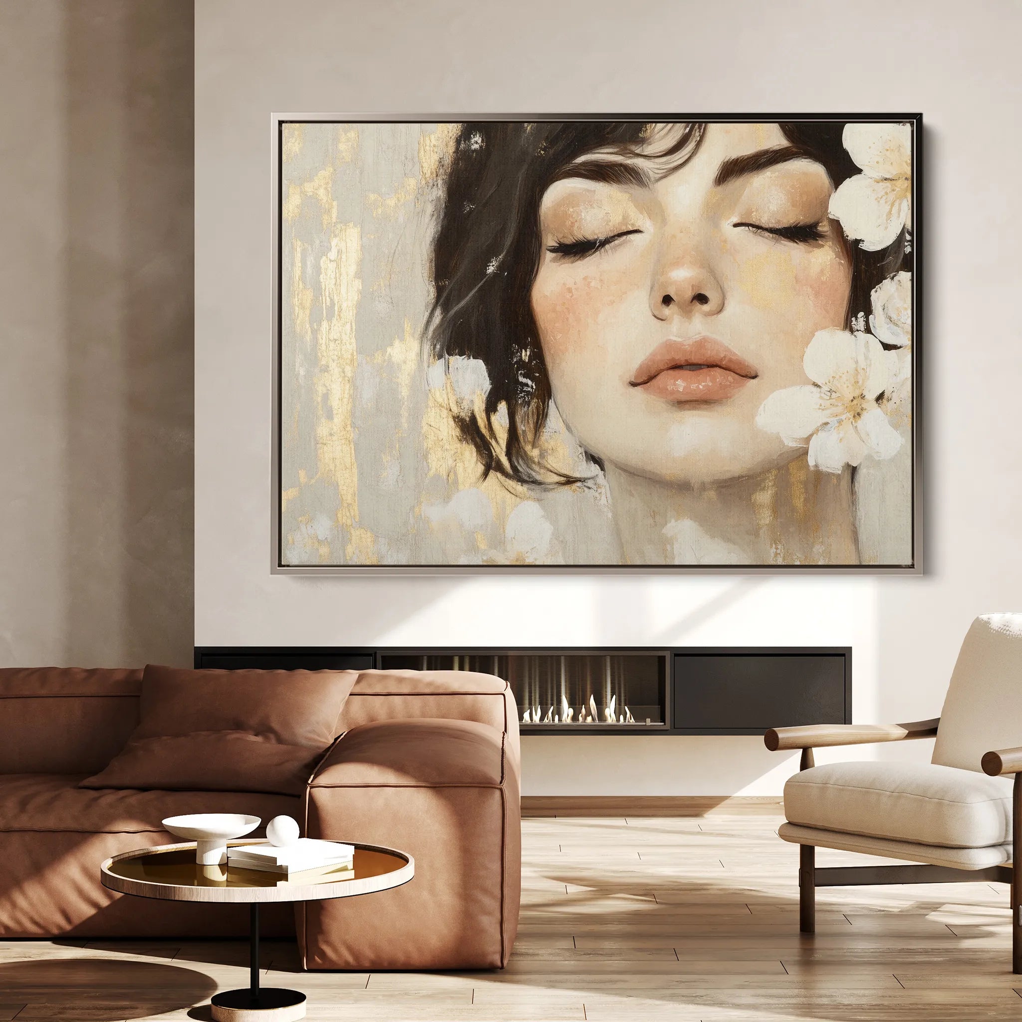 Portrait 163 Canvas Art 60 x 40 cm / Black