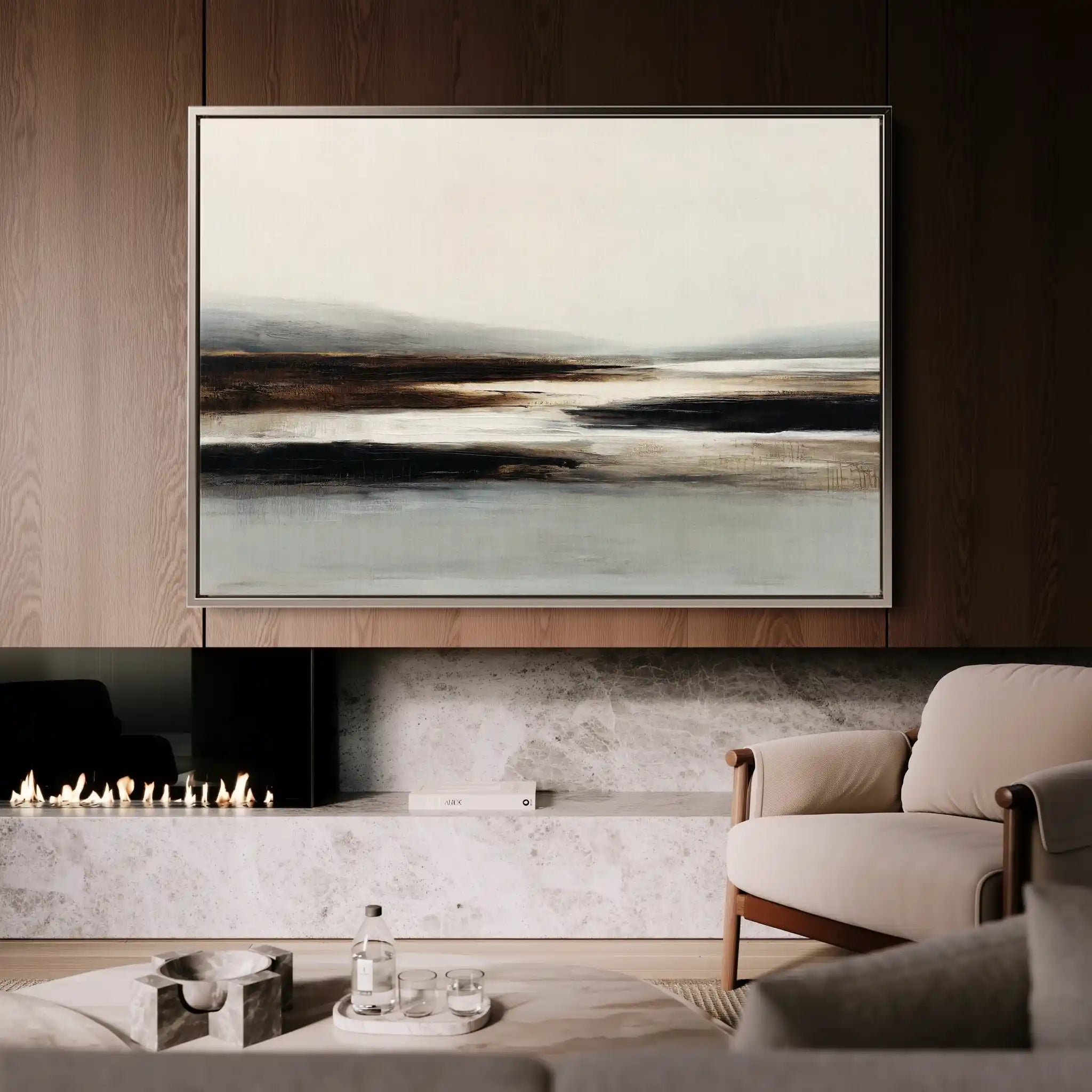 Abstract 1632 Canvas Art 60 x 40 cm / Black