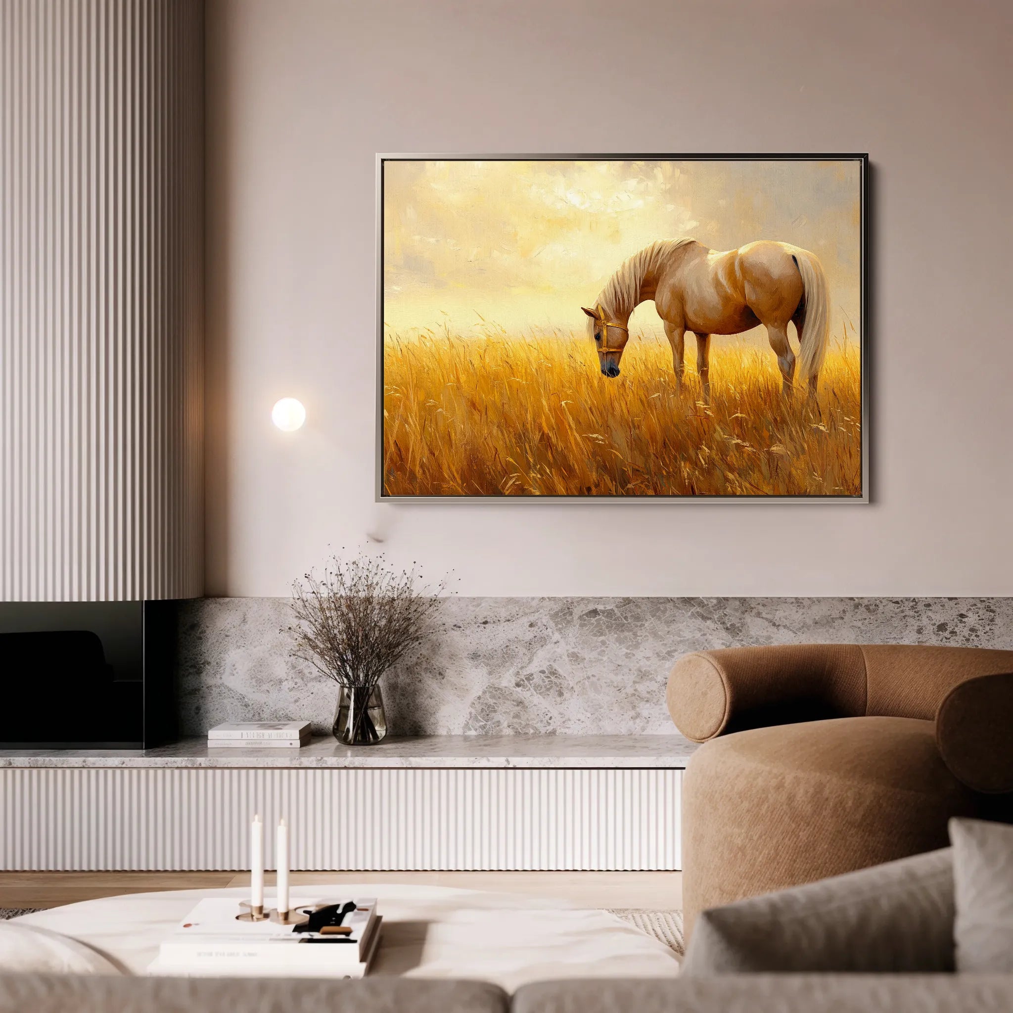Horses 164 Canvas Art 60 x 40 cm / Black