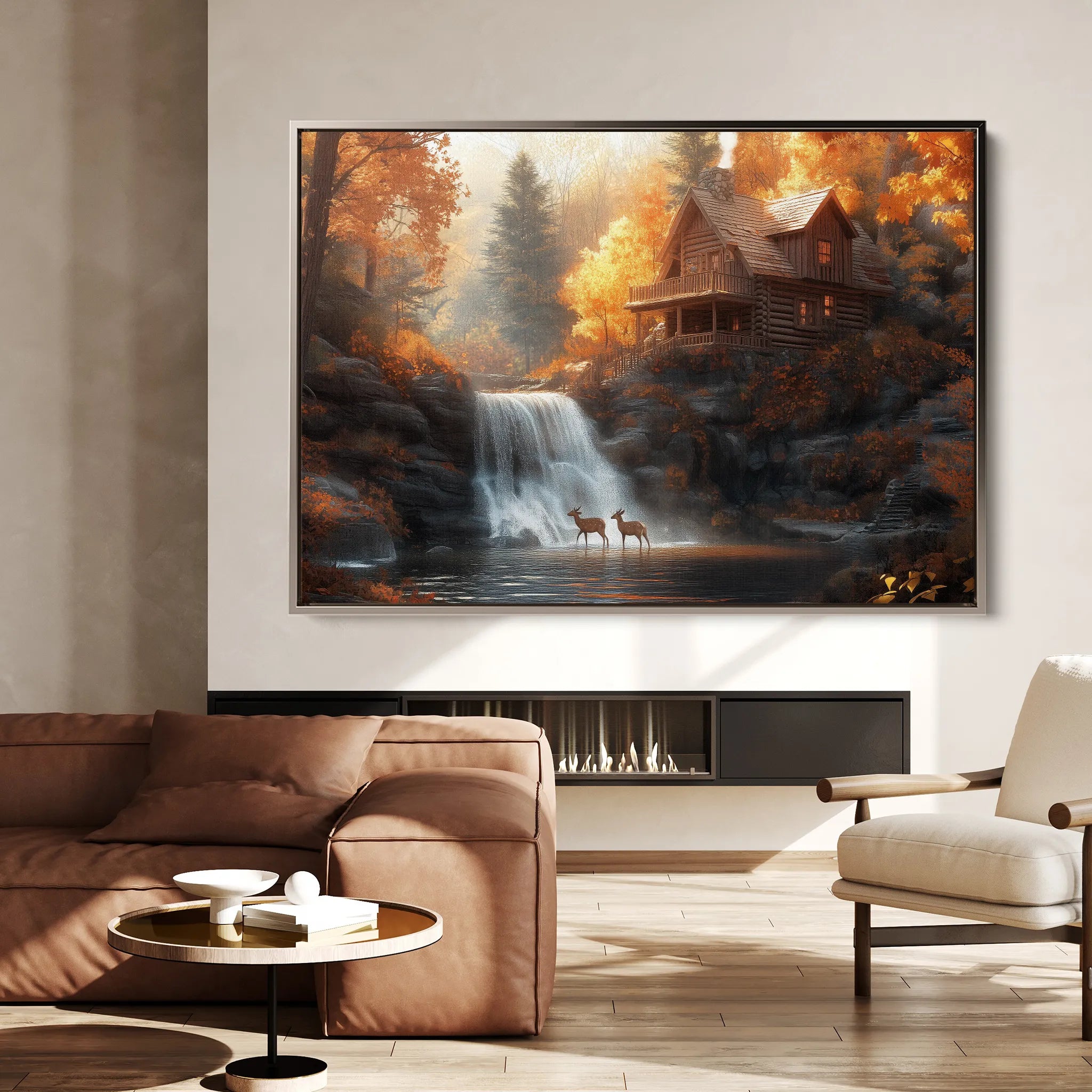Landscape 164 Canvas Art 60 x 40 cm / Black
