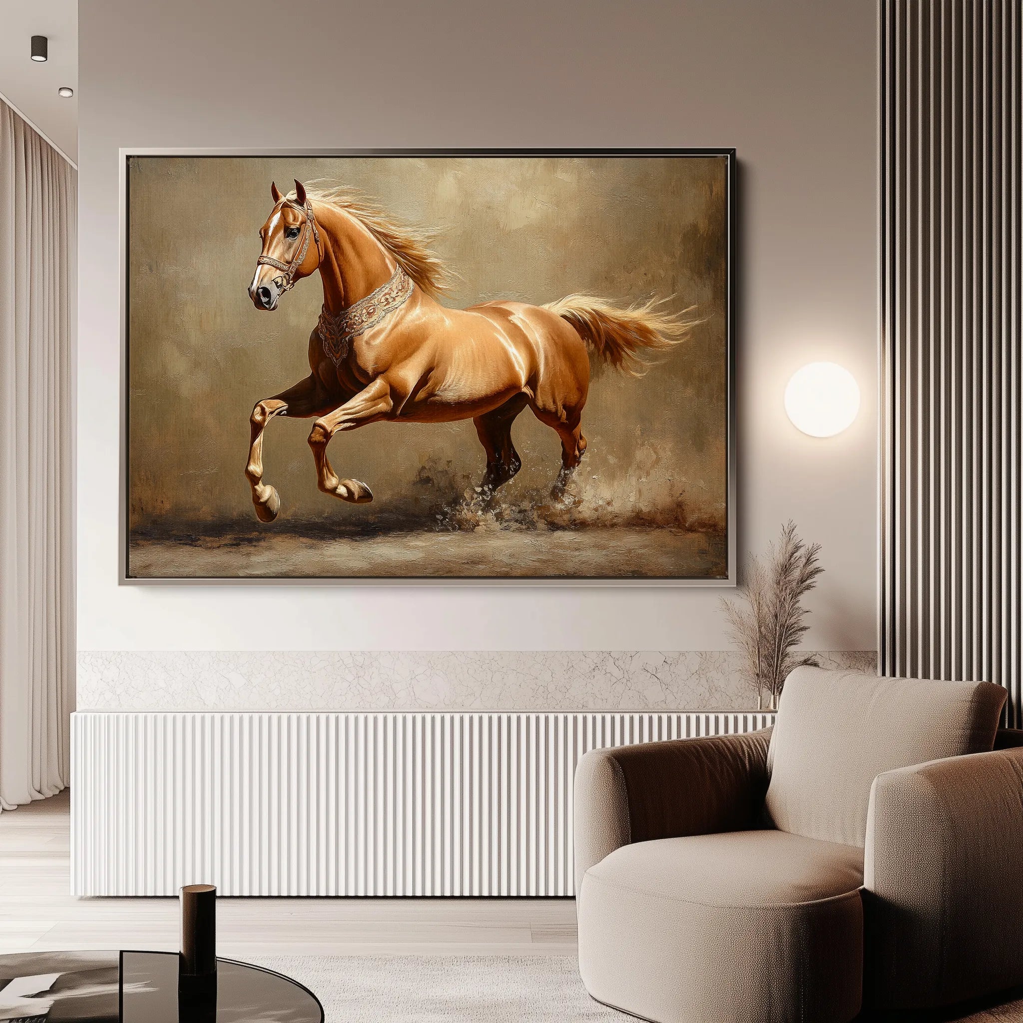 Horses 165 Canvas Art 60 x 40 cm / Black