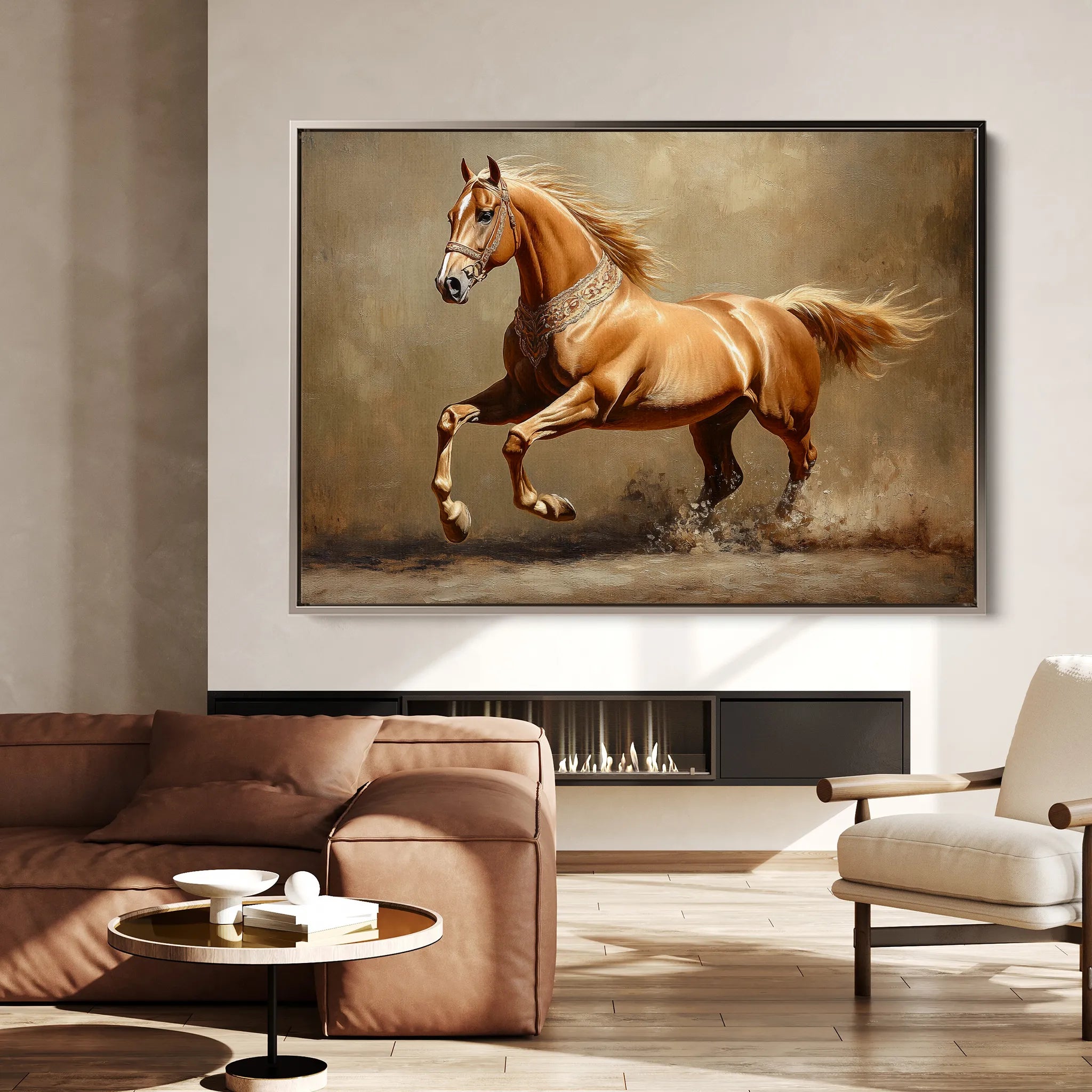 Horses 165 Canvas Art 60 x 40 cm / Black