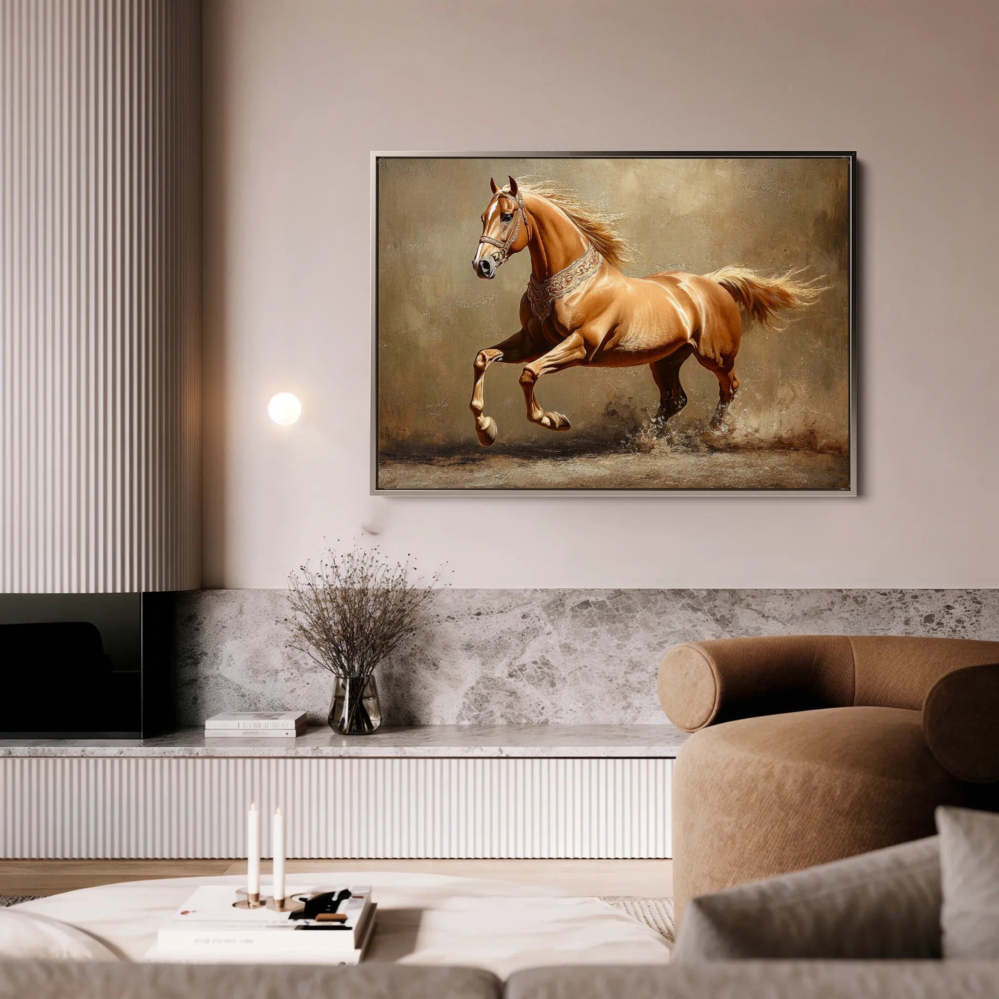 Horses 165 Canvas Art 60 x 40 cm / Black