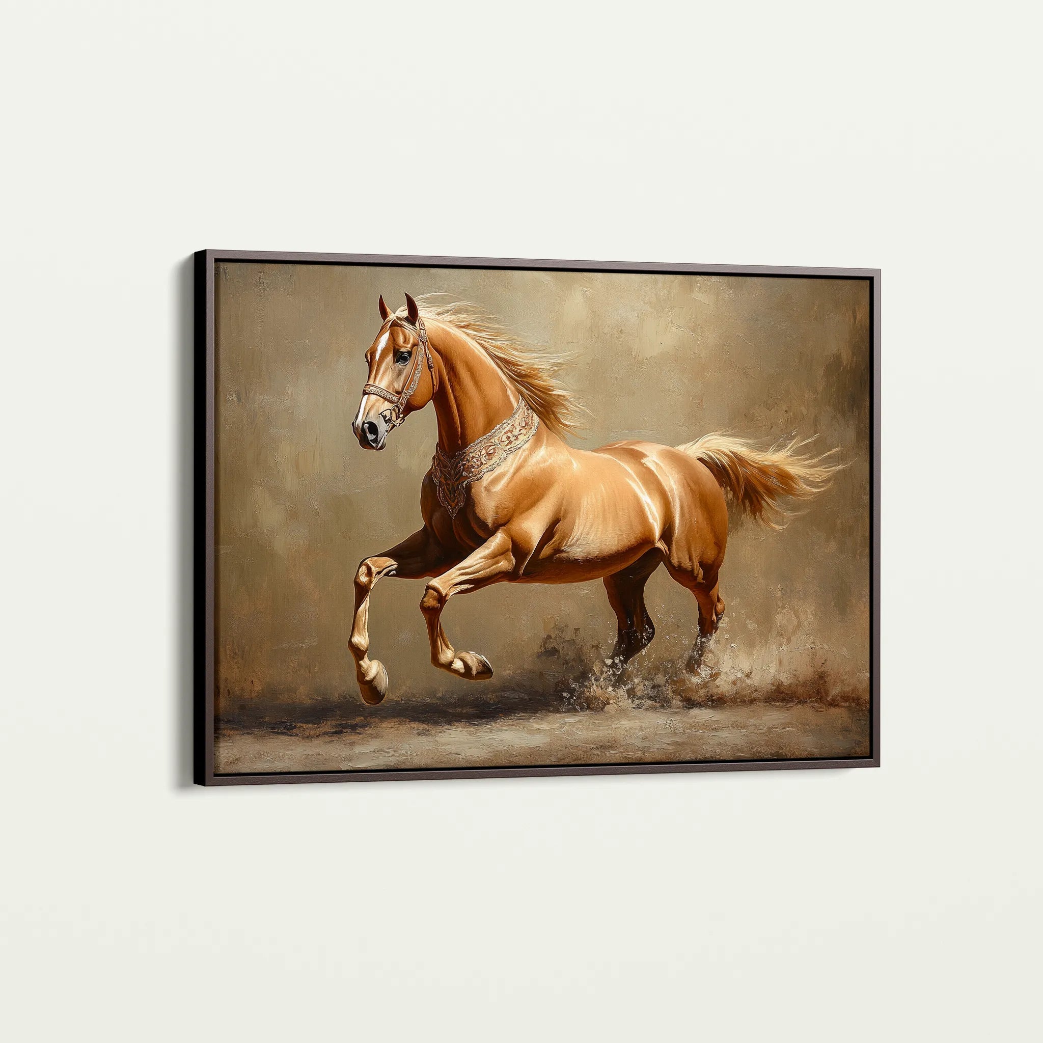 Horses 165 Canvas Art 60 x 40 cm / Black