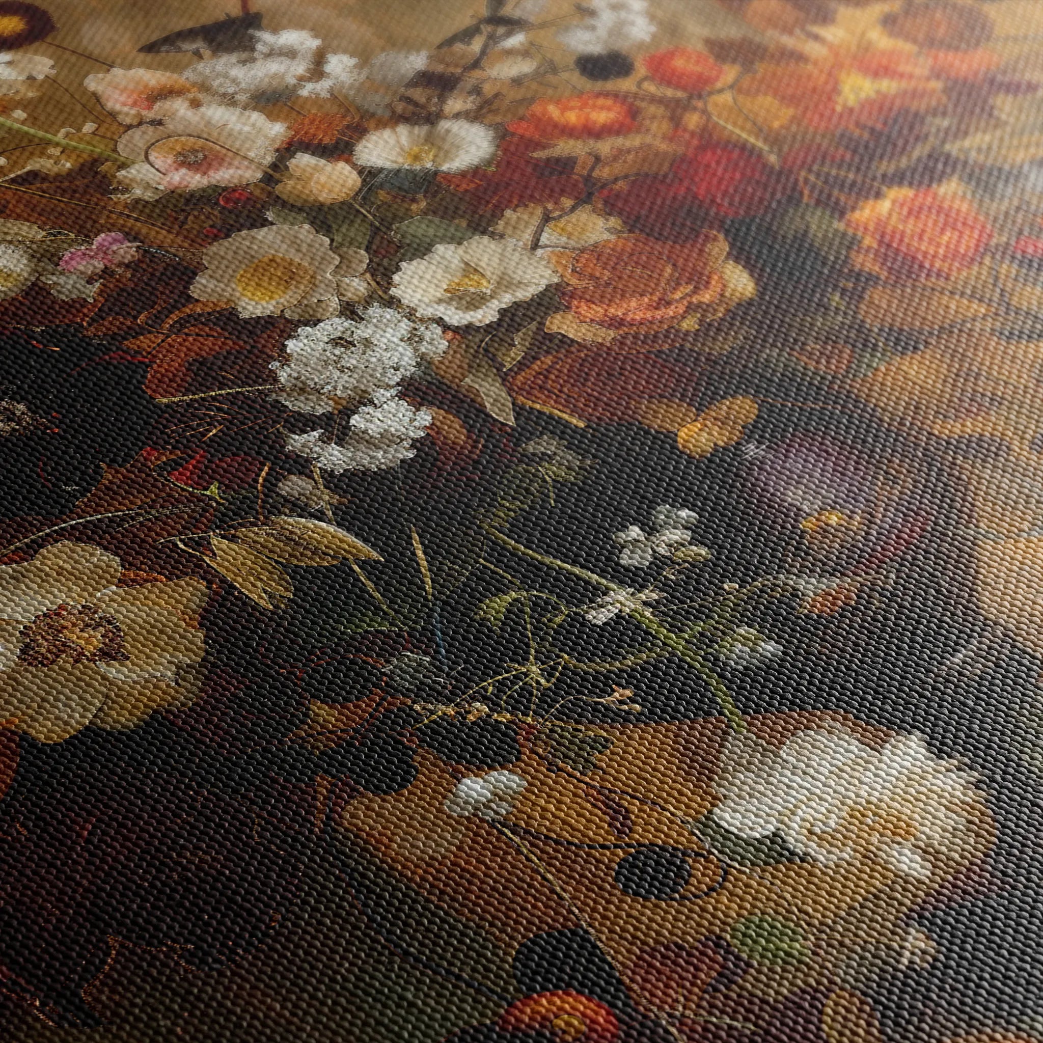 Floral 167 Canvas Art 60 x 40 cm / Black
