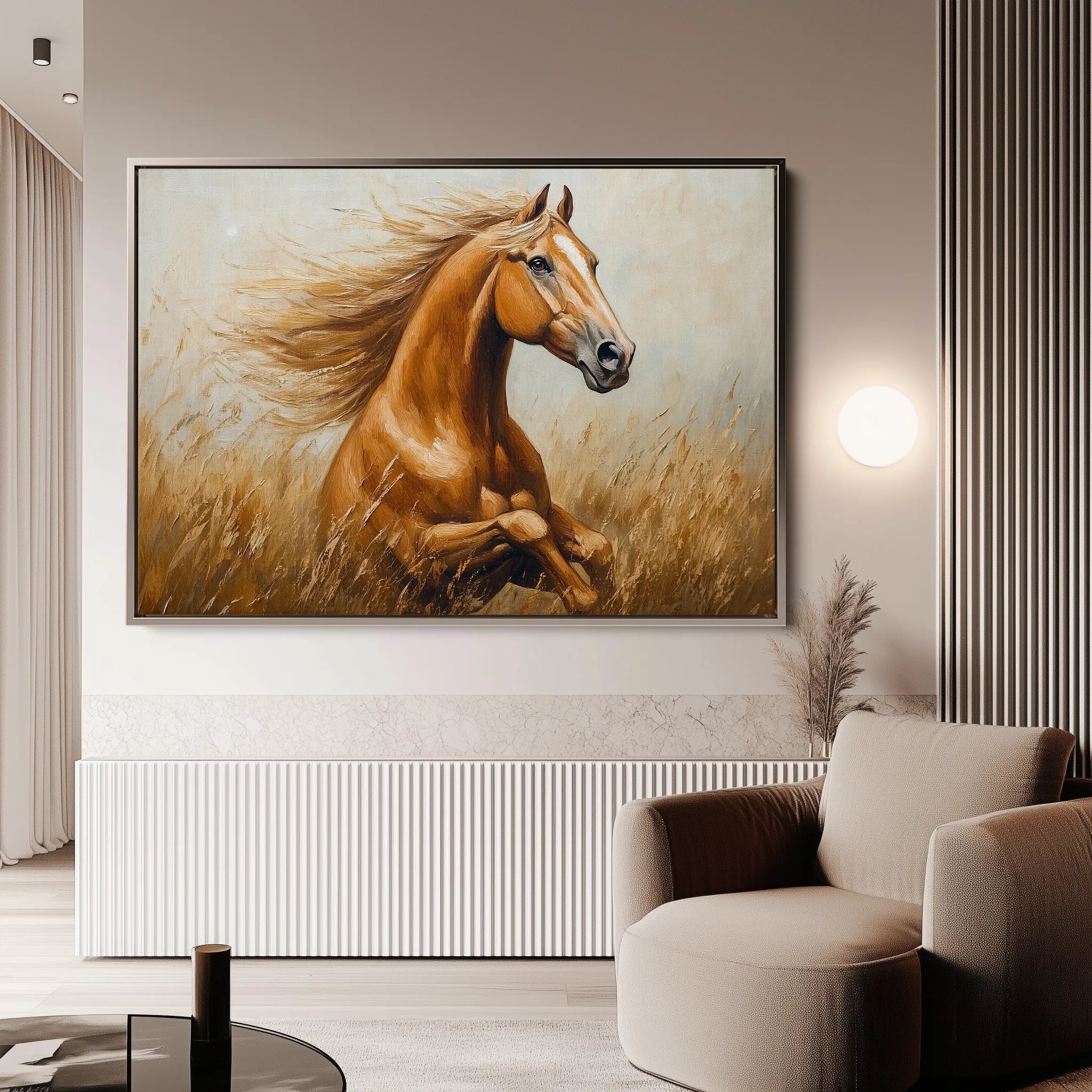 Horses 167 Canvas Art 60 x 40 cm / Black