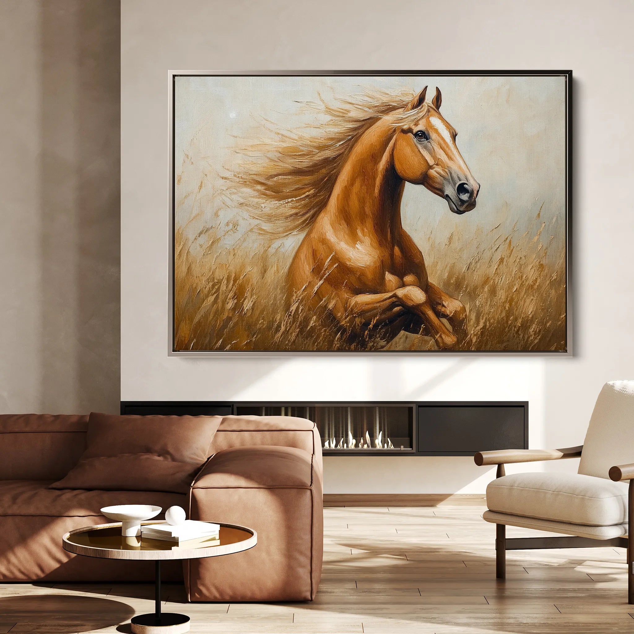 Horses 167 Canvas Art 60 x 40 cm / Black