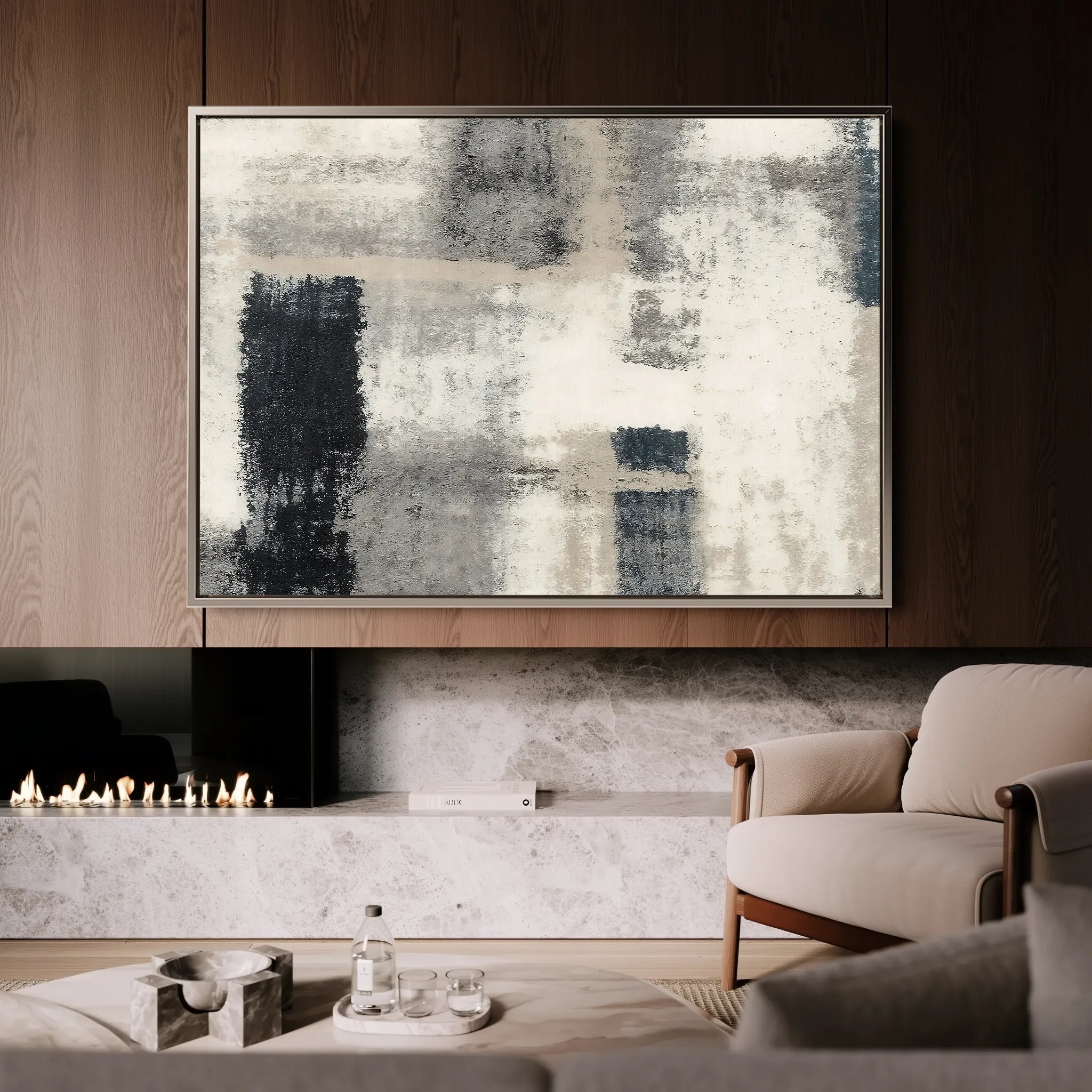 Abstract 168 Canvas Art 60 x 40 cm / Black