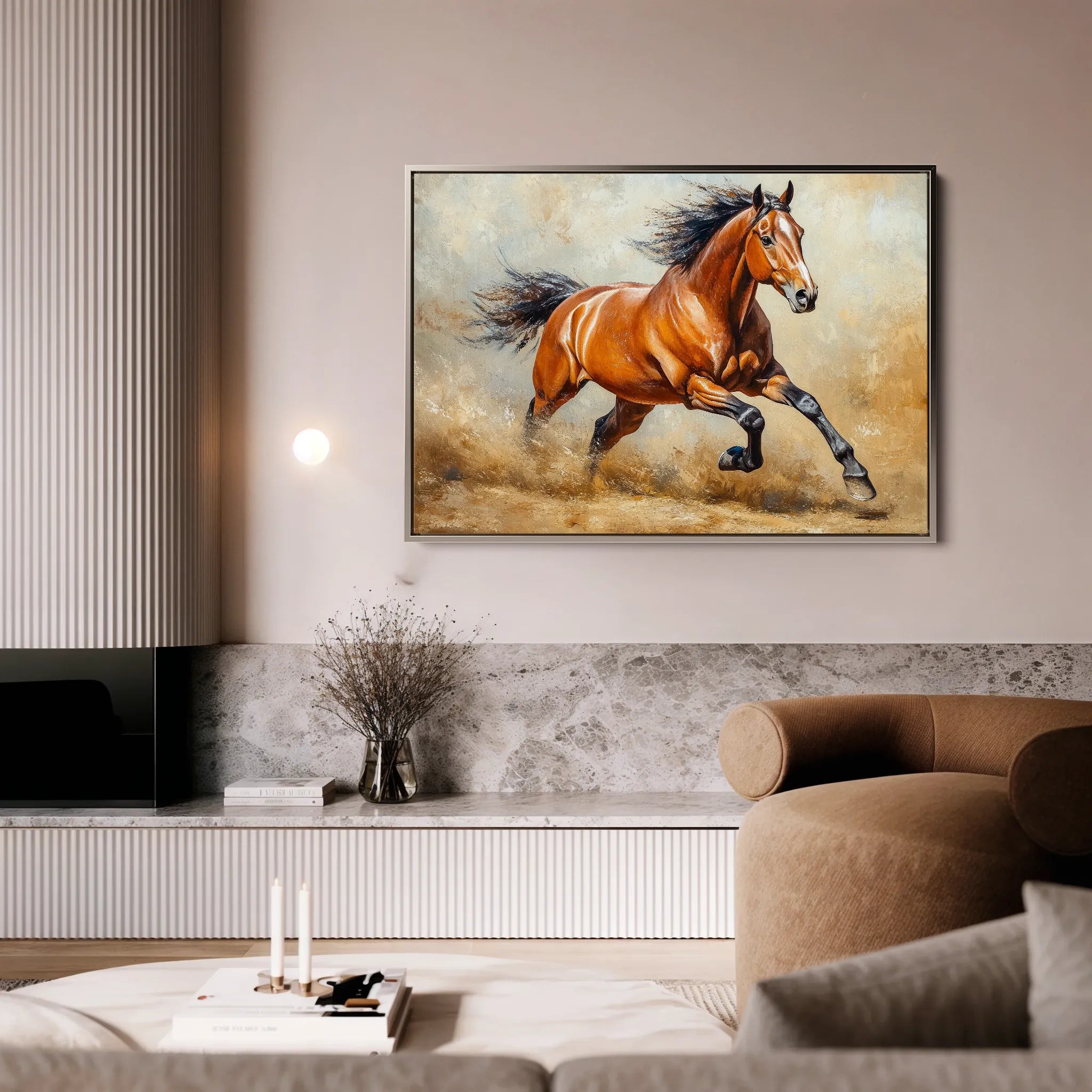 Horses 168 Canvas Art 60 x 40 cm / Black