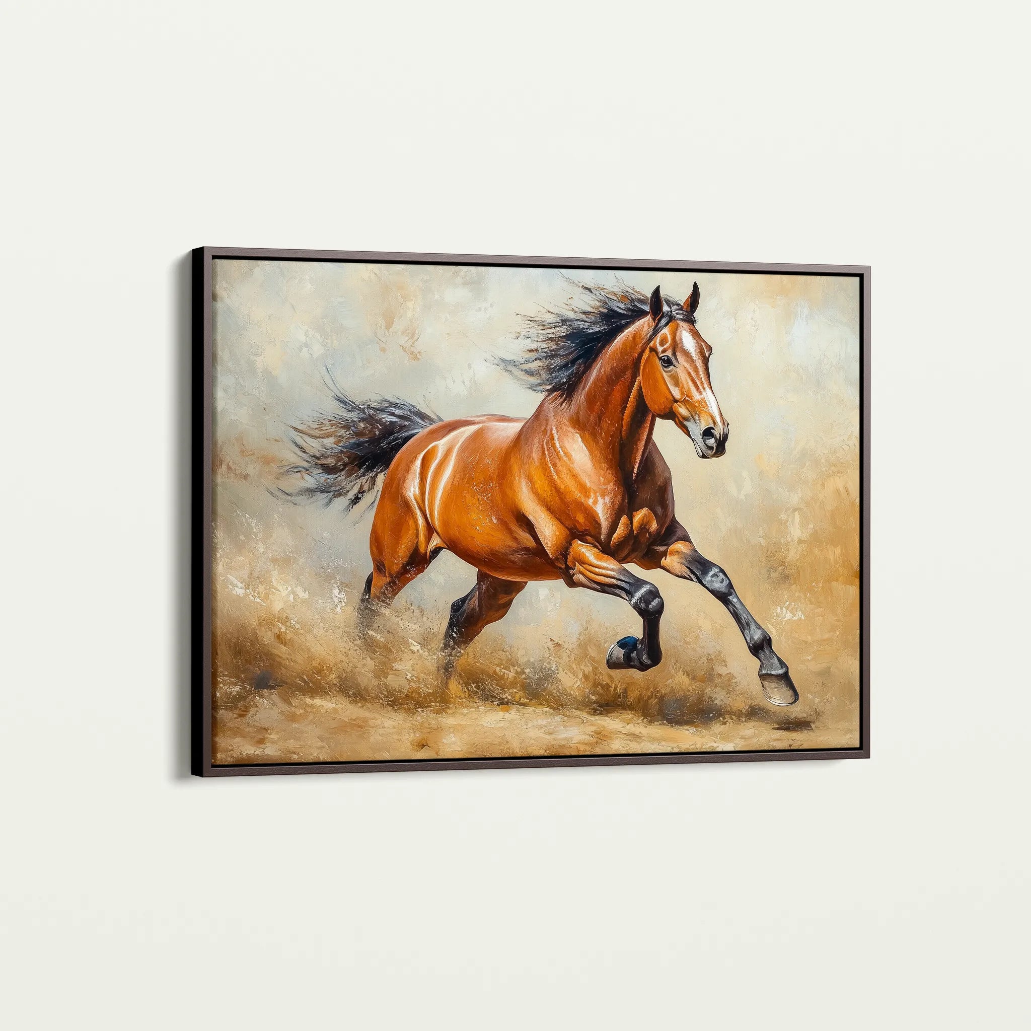 Horses 168 Canvas Art 60 x 40 cm / Black