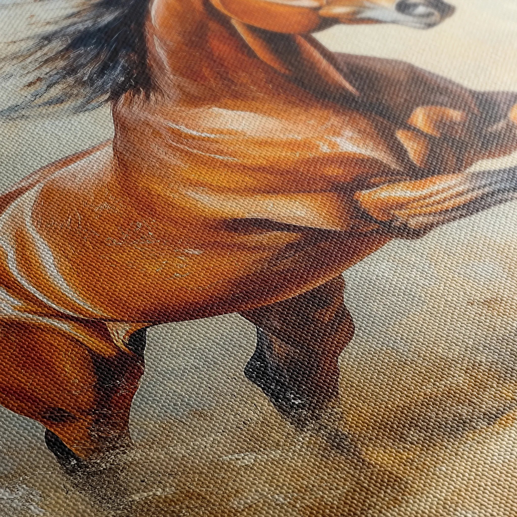 Horses 168 Canvas Art 60 x 40 cm / Black
