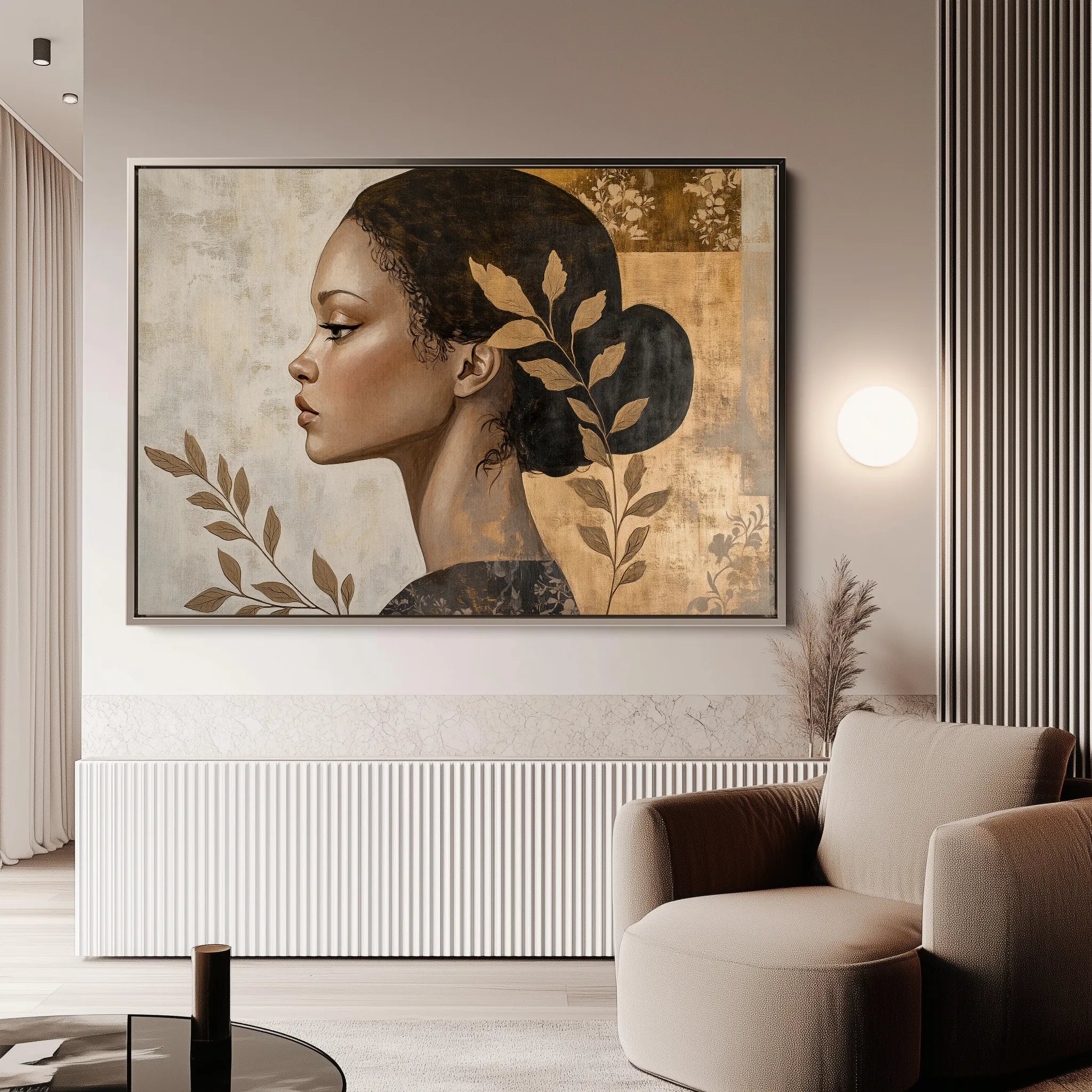 Portrait 168 Canvas Art 60 x 40 cm / Black