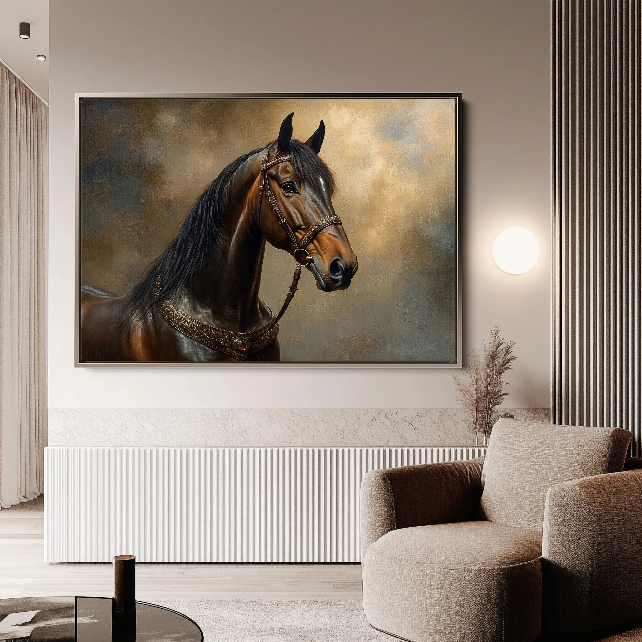 Horses 169 Canvas Art 60 x 40 cm / Black