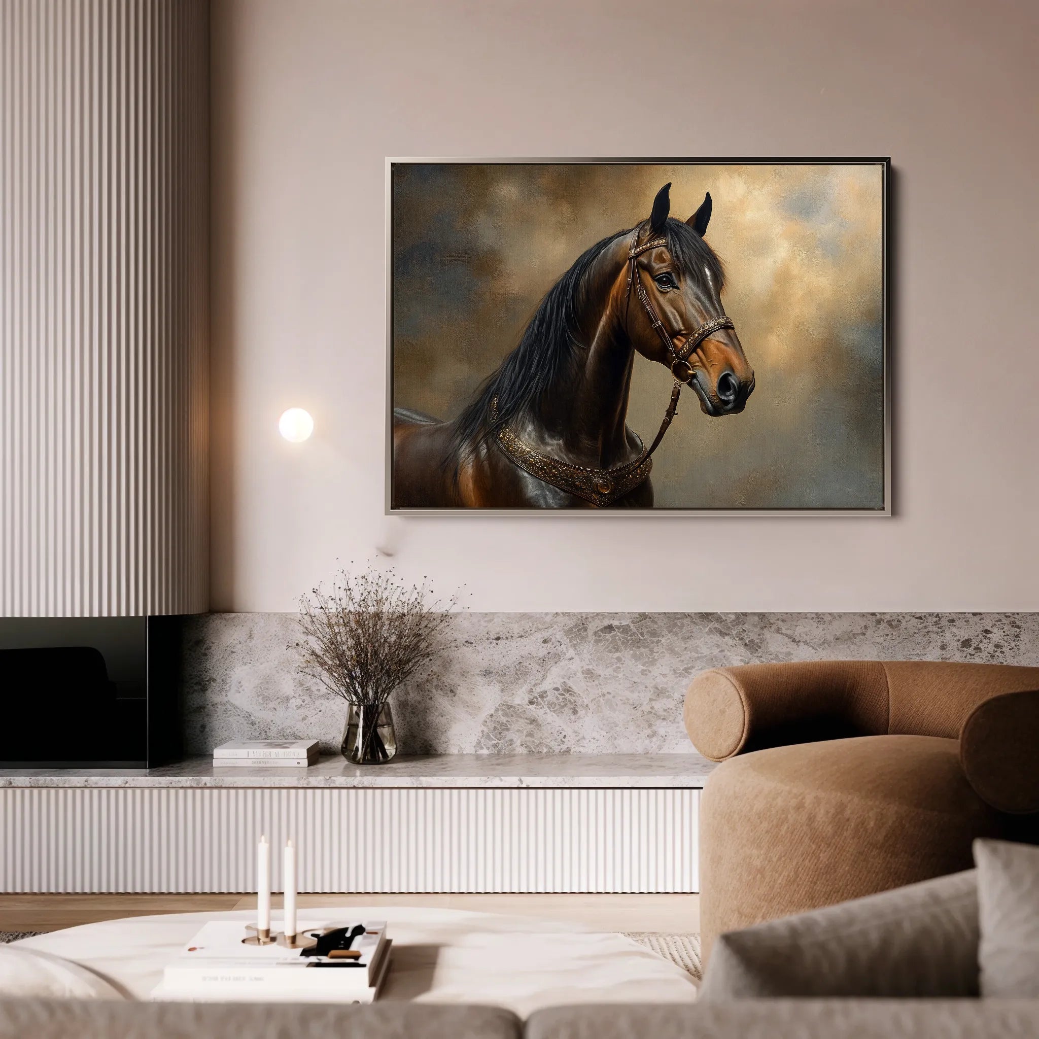 Horses 169 Canvas Art 60 x 40 cm / Black