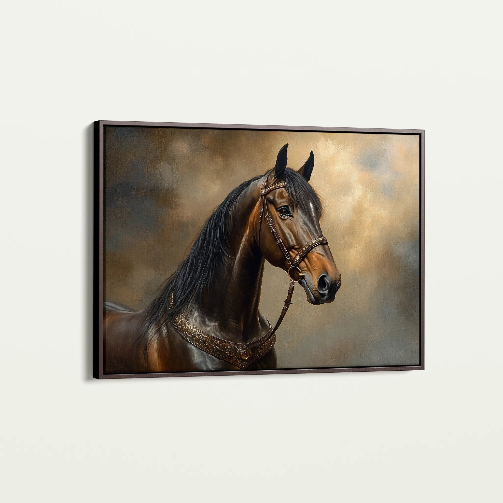 Horses 169 Canvas Art 60 x 40 cm / Black
