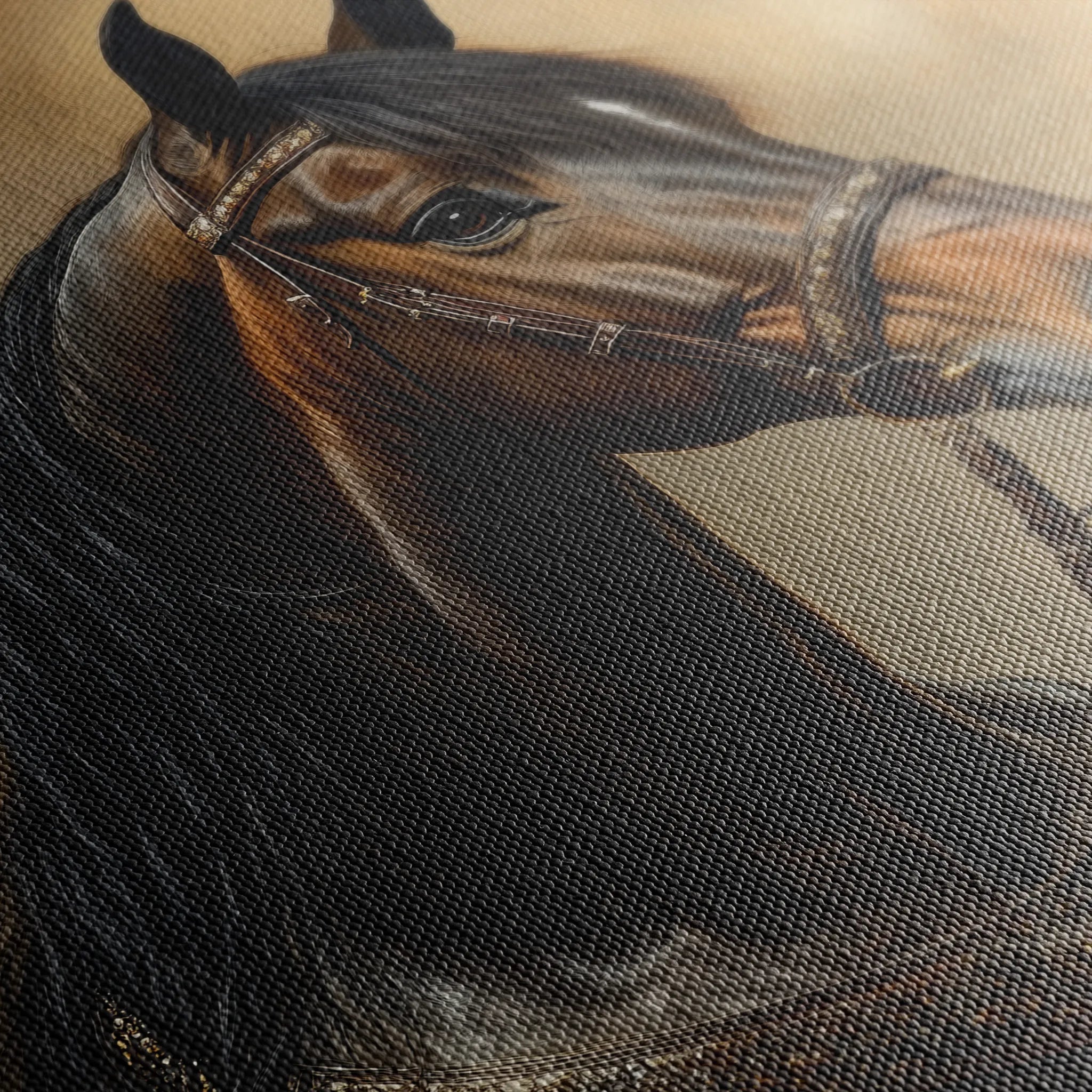 Horses 169 Canvas Art 60 x 40 cm / Black