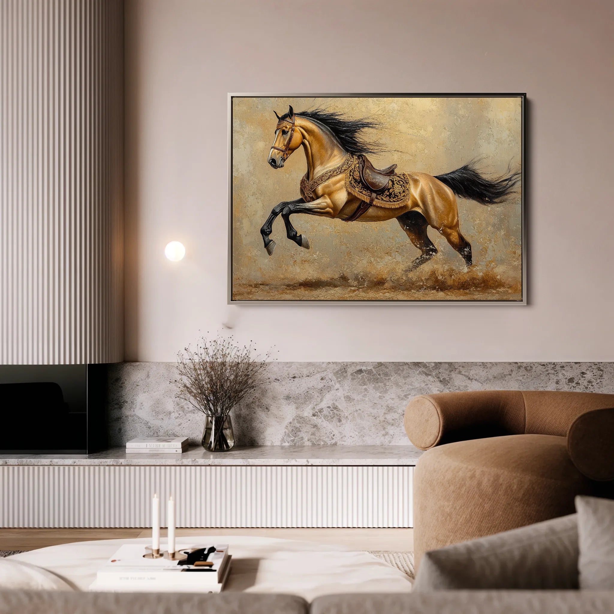 Horses 172 Canvas Art 60 x 40 cm / Black