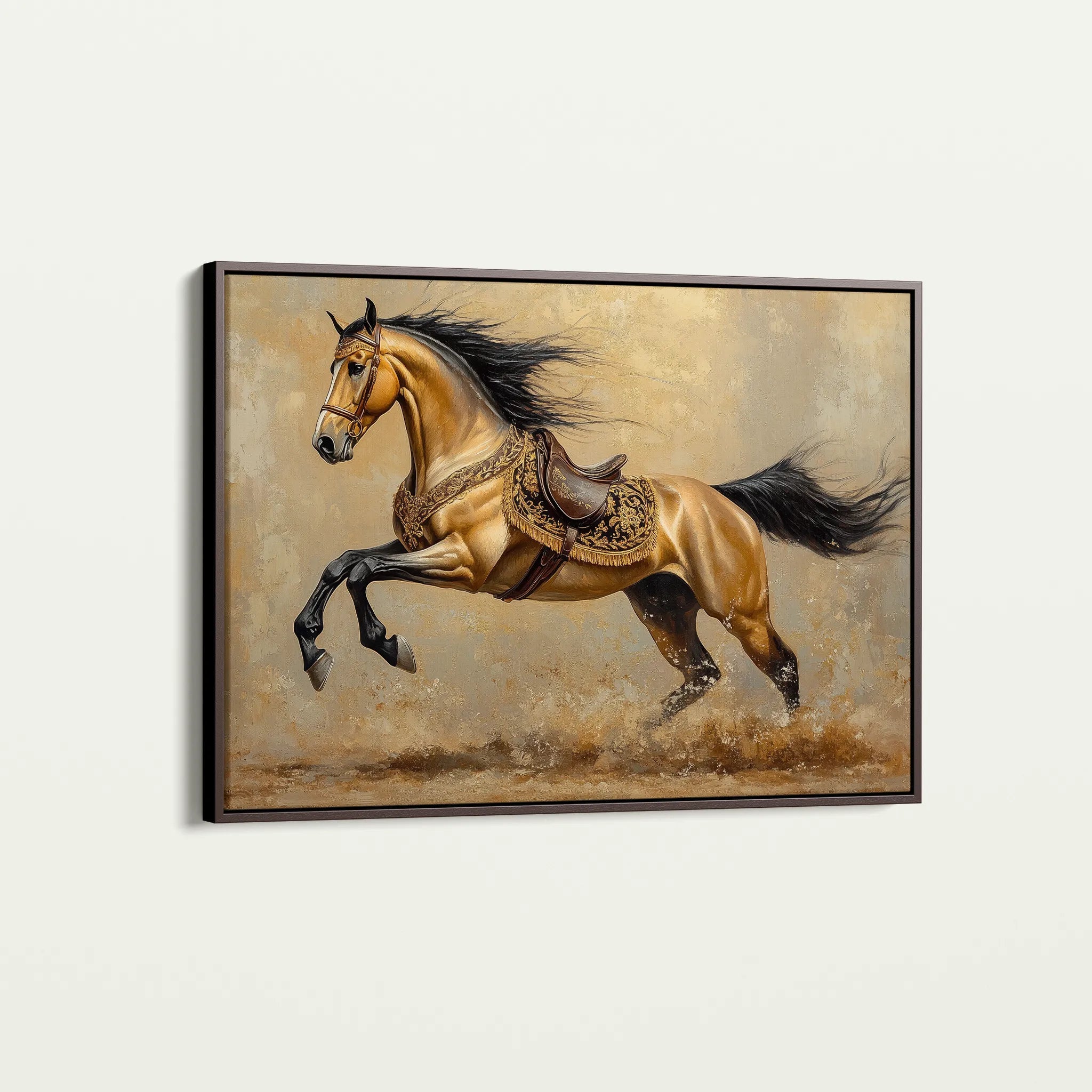 Horses 172 Canvas Art 60 x 40 cm / Black