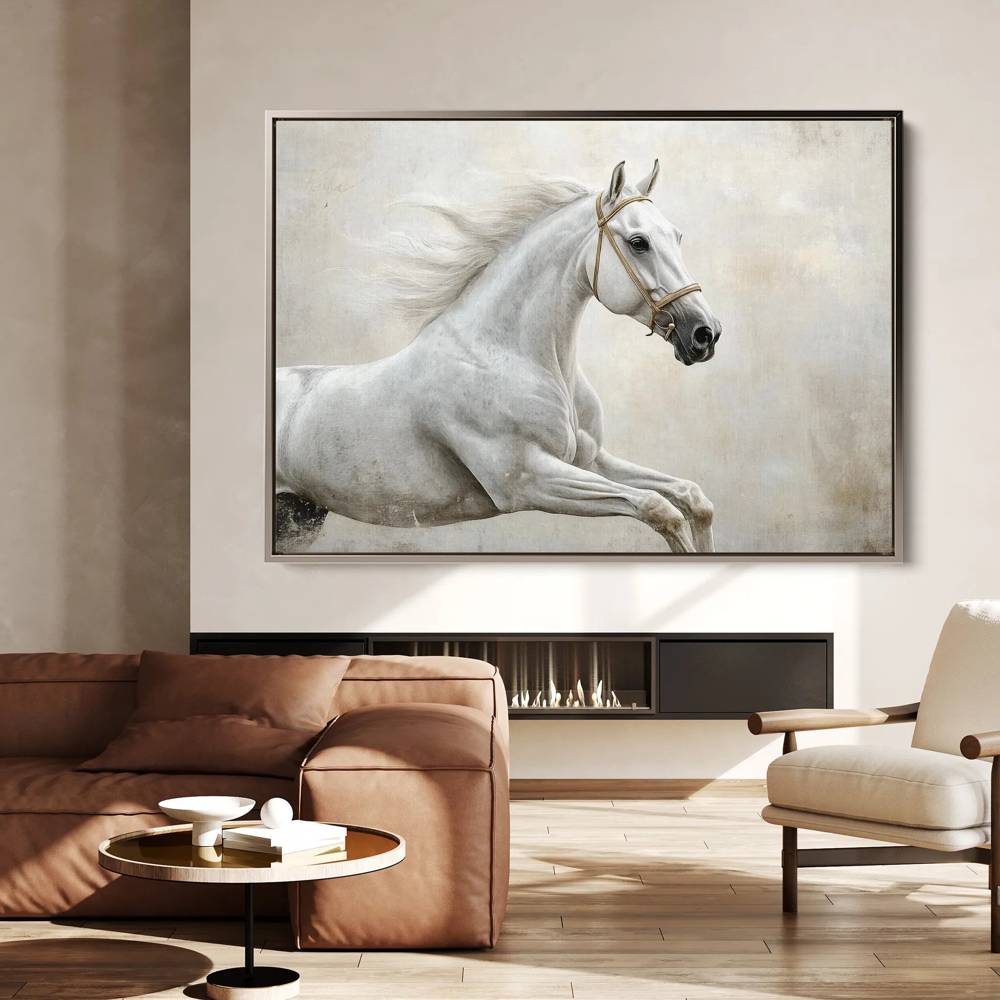 Horses 174 Canvas Art 60 x 40 cm / Black