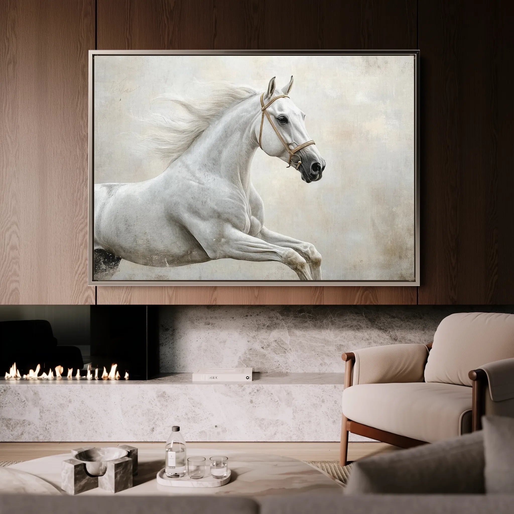 Horses 174 Canvas Art 60 x 40 cm / Black
