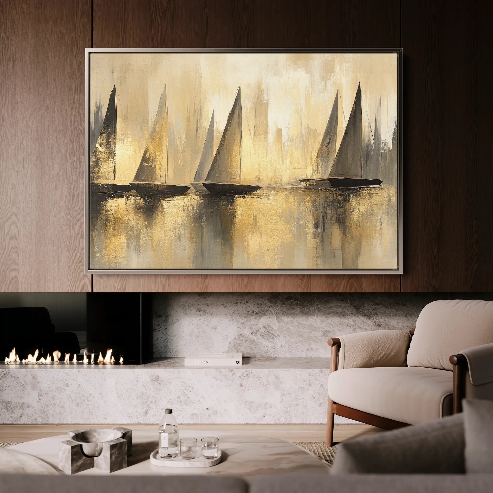 Landscape 174 Canvas Art 60 x 40 cm / Black