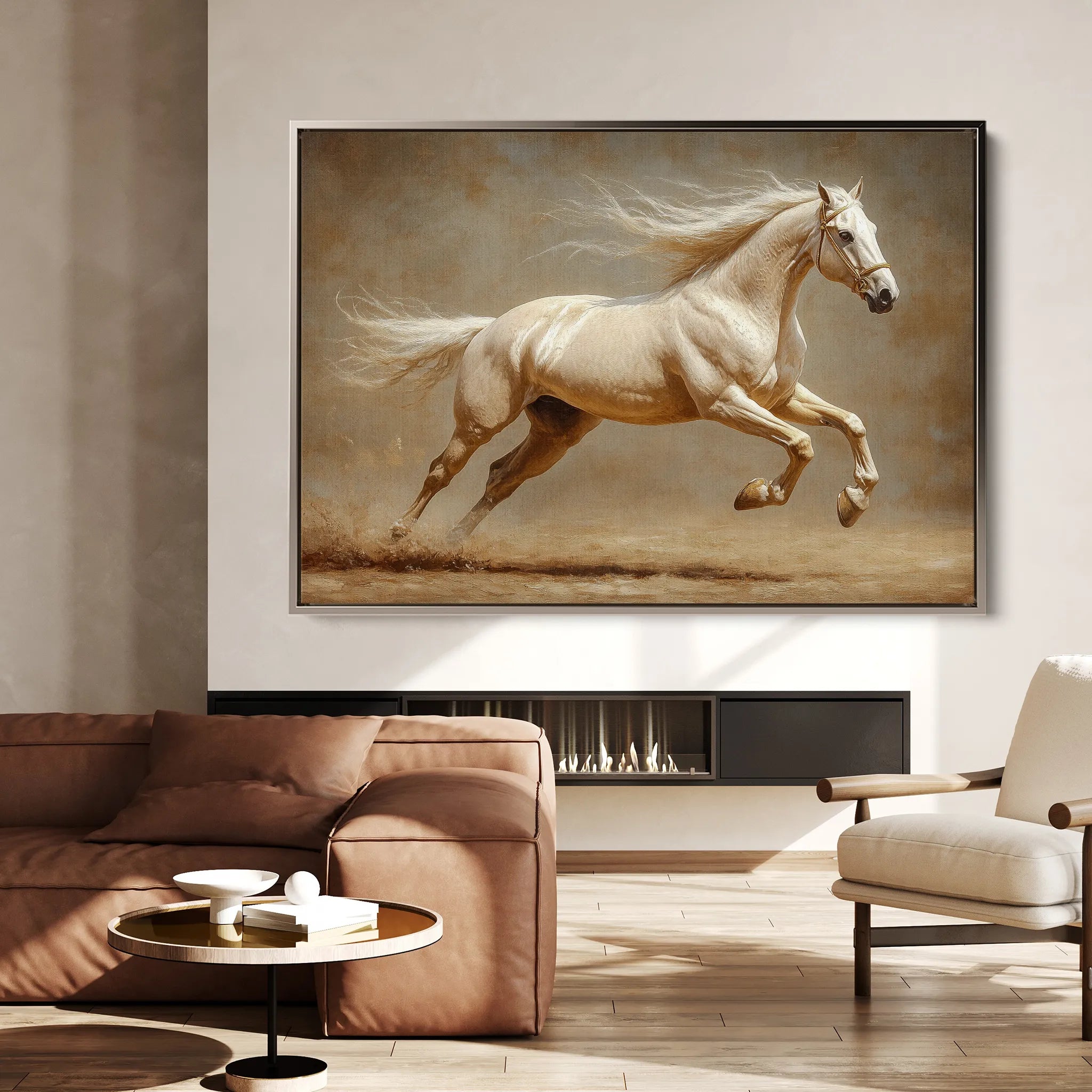 Horses 175 Canvas Art 60 x 40 cm / Black