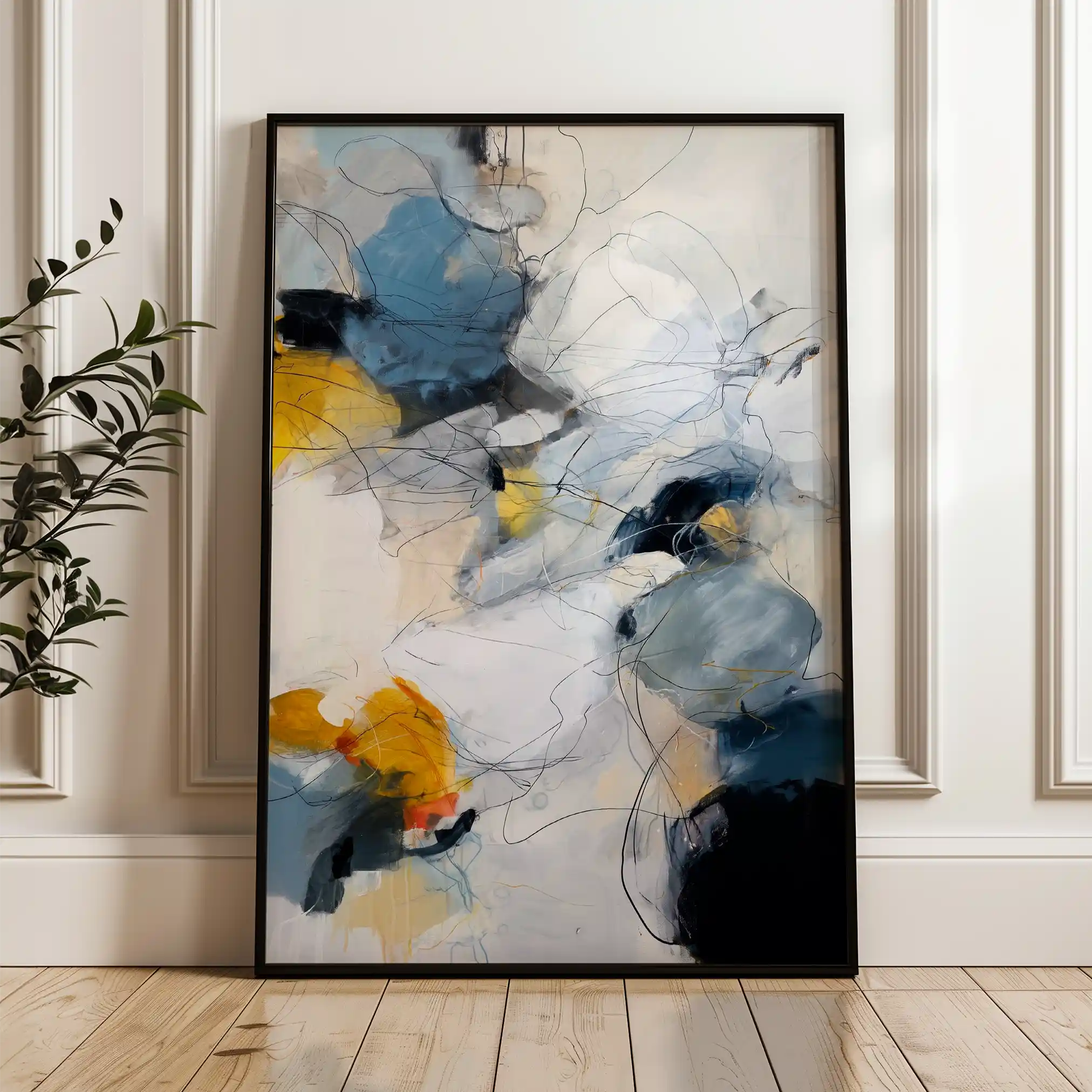 Abstract 1750 Canvas Art 60 x 40 cm / Black