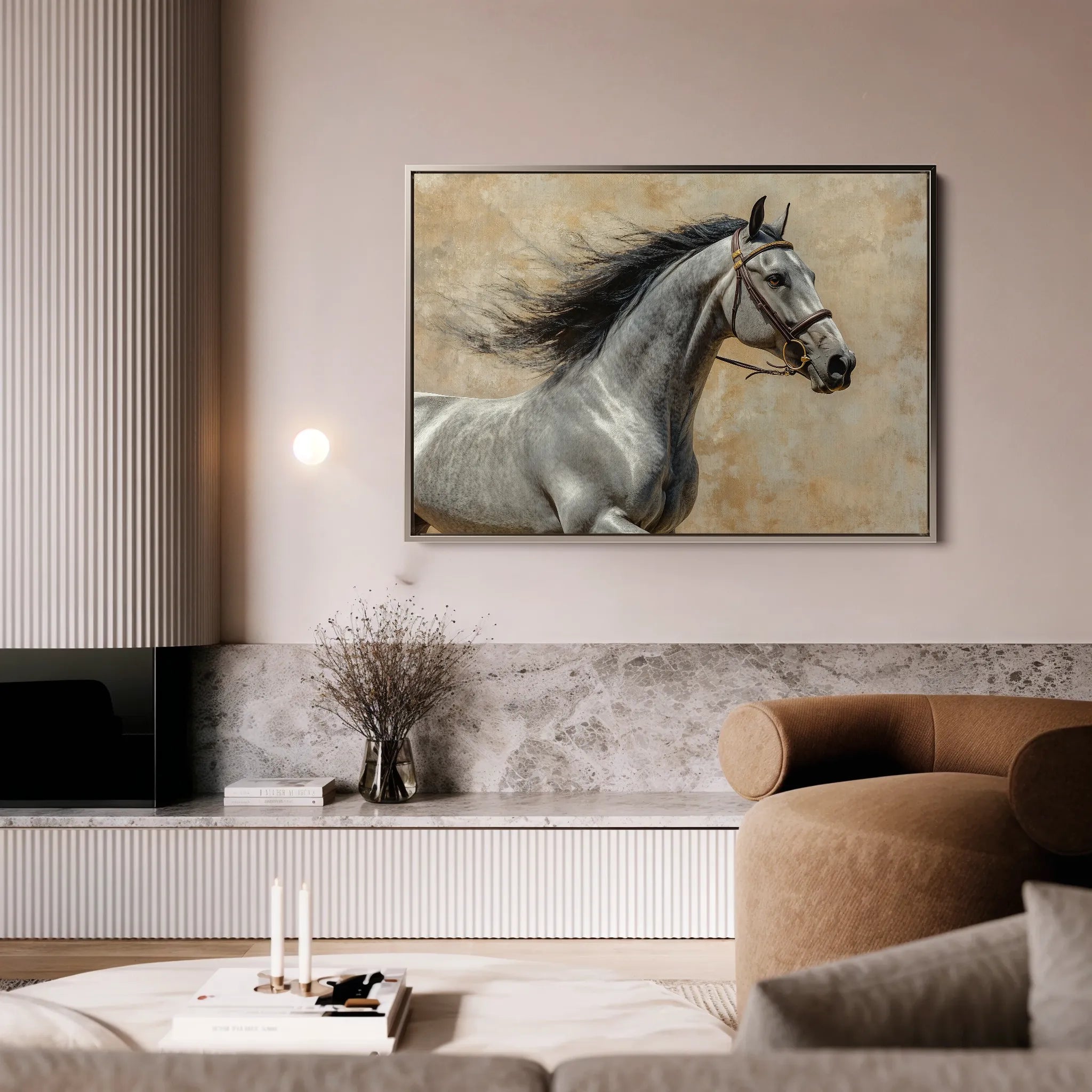 Horses 177 Canvas Art 60 x 40 cm / Black