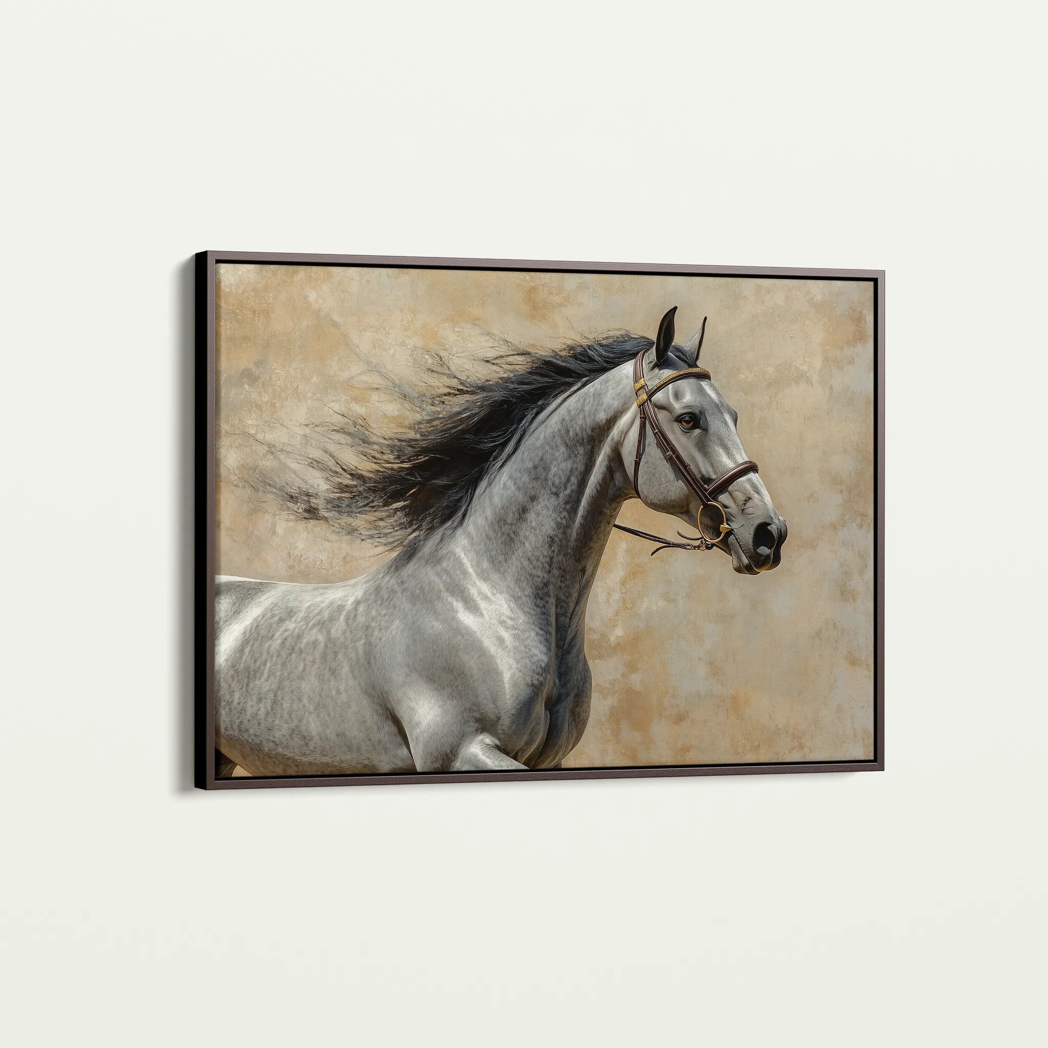 Horses 177 Canvas Art 60 x 40 cm / Black