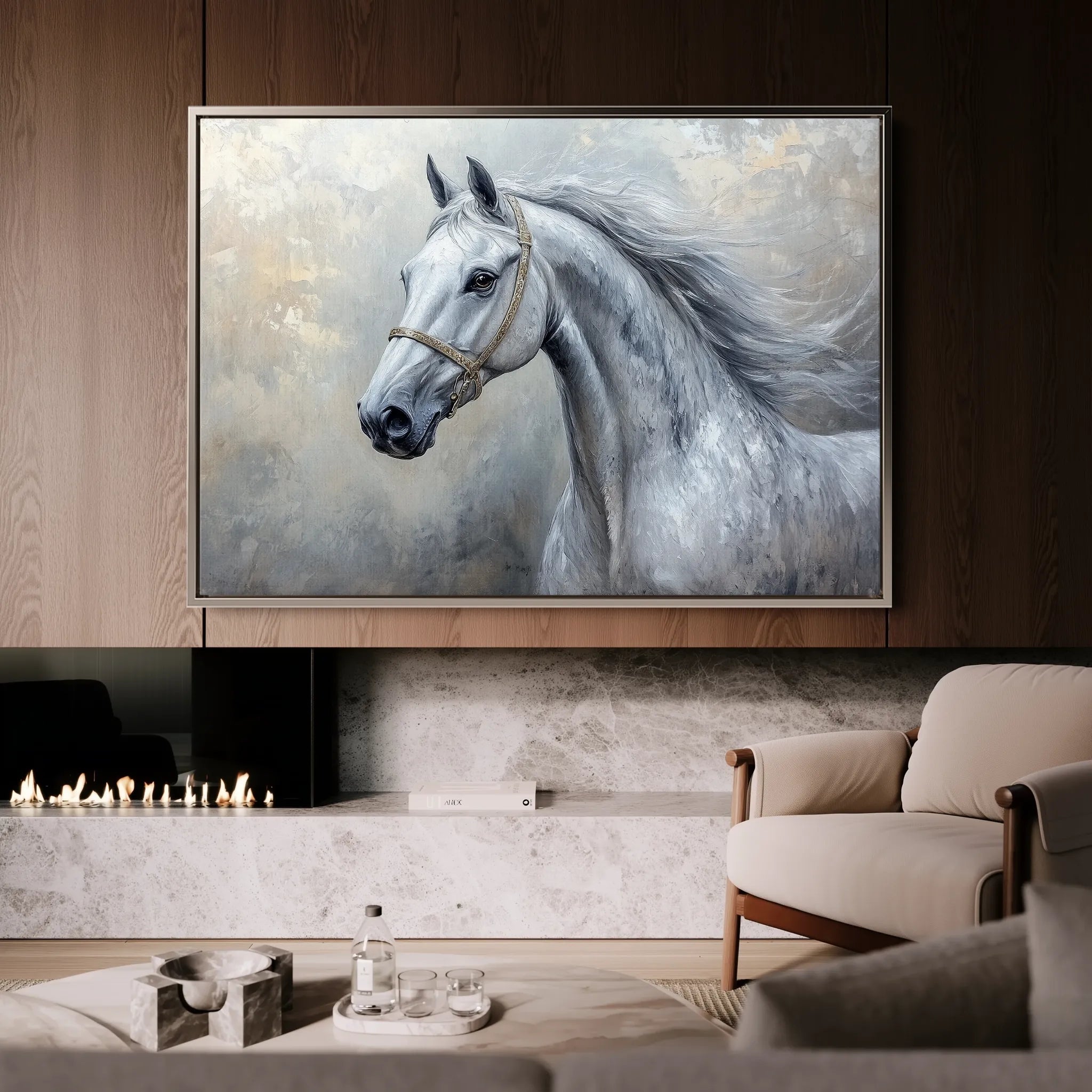 Horses 178 Canvas Art 60 x 40 cm / Black