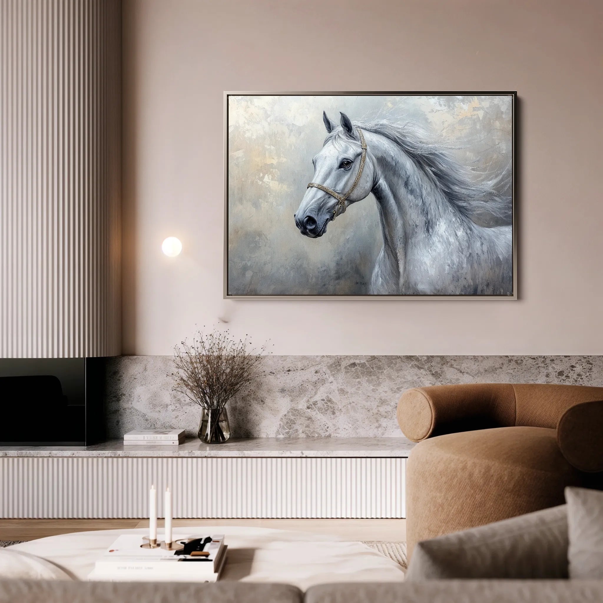 Horses 178 Canvas Art 60 x 40 cm / Black