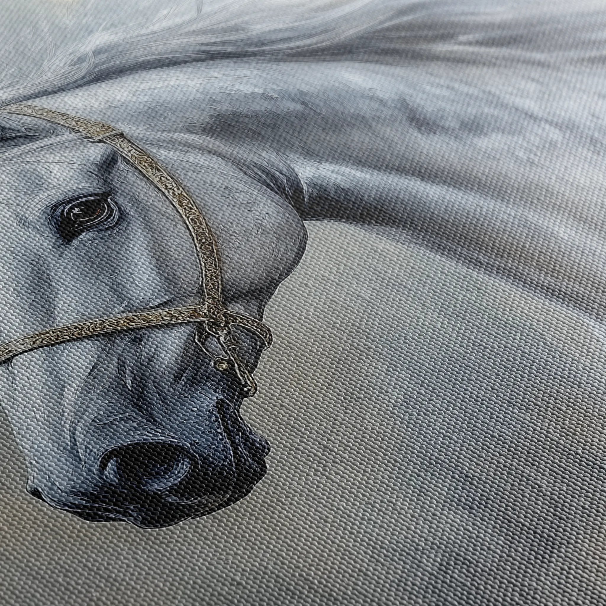 Horses 178 Canvas Art 60 x 40 cm / Black