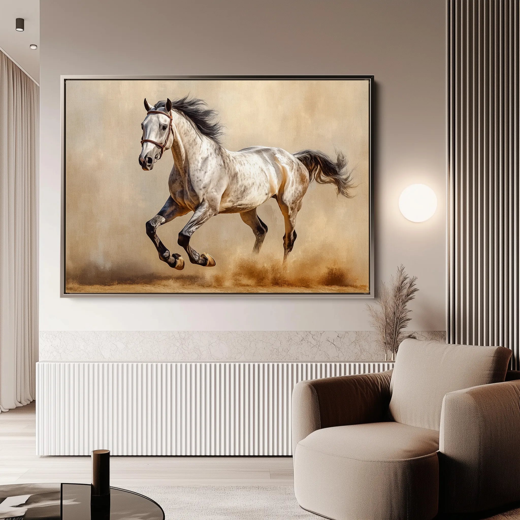 Horses 179 Canvas Art 60 x 40 cm / Black