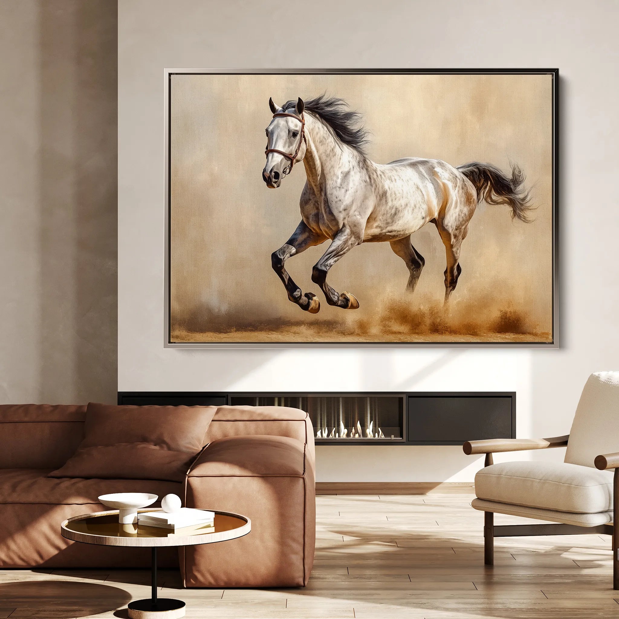 Horses 179 Canvas Art 60 x 40 cm / Black